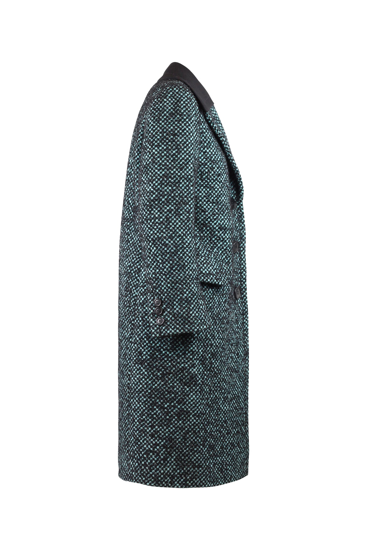 Teal Houndstooth Coat FW2015