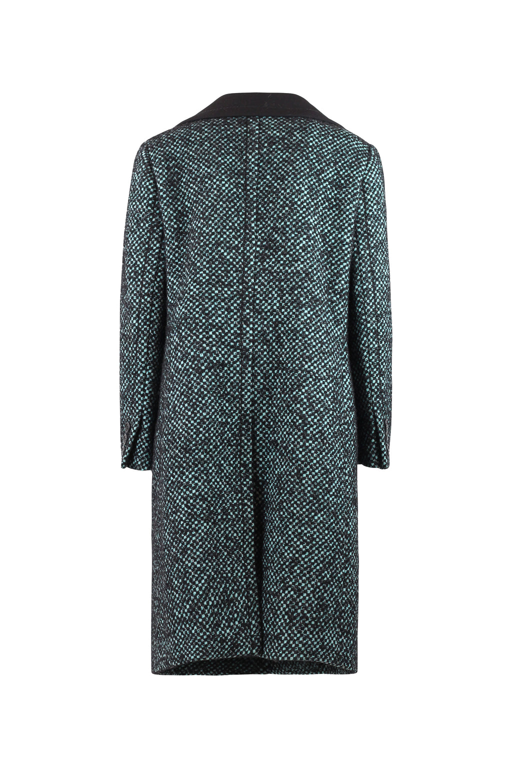 Teal Houndstooth Coat FW2015