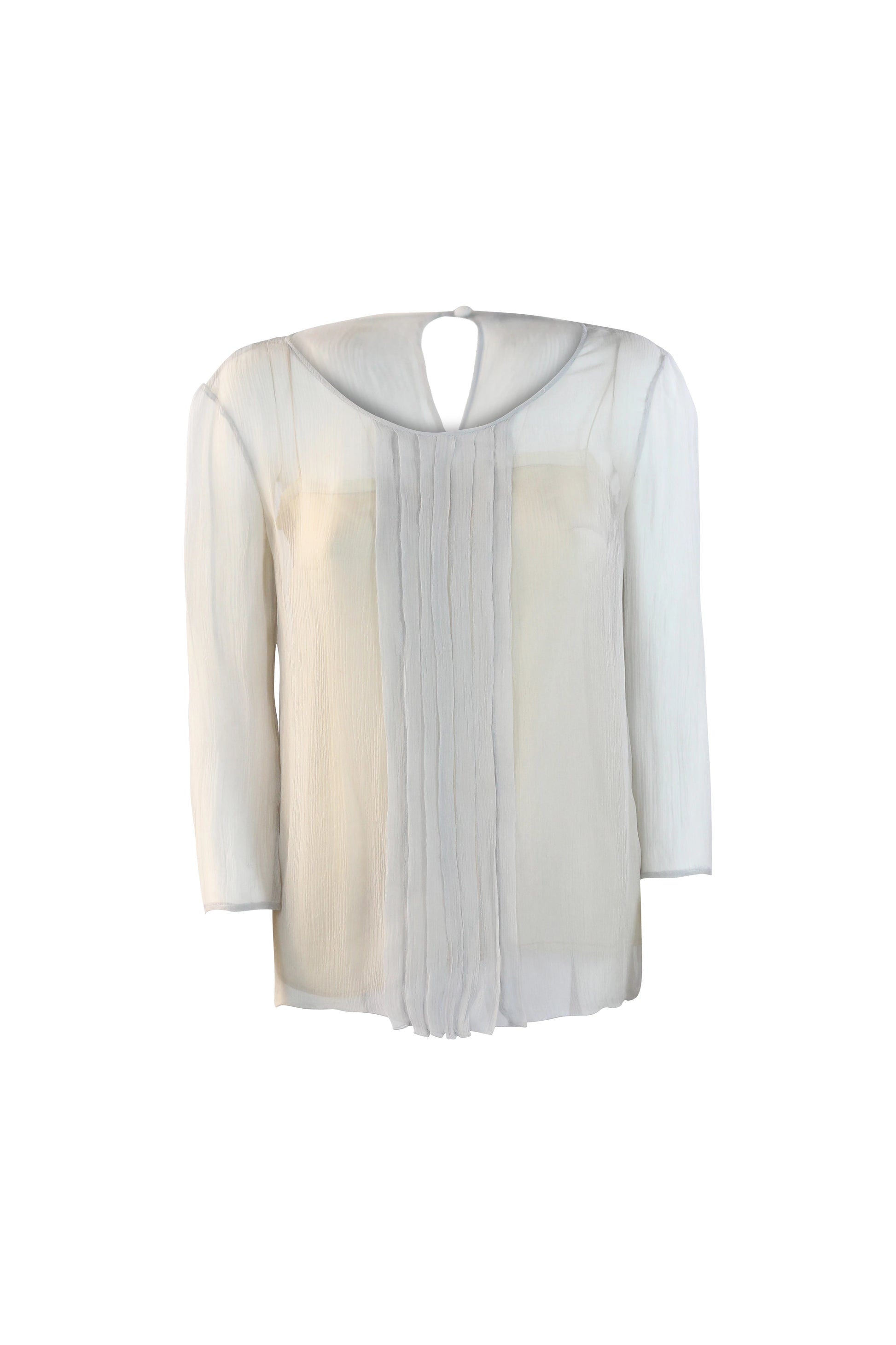 Ivory Silk Pleated Blouse