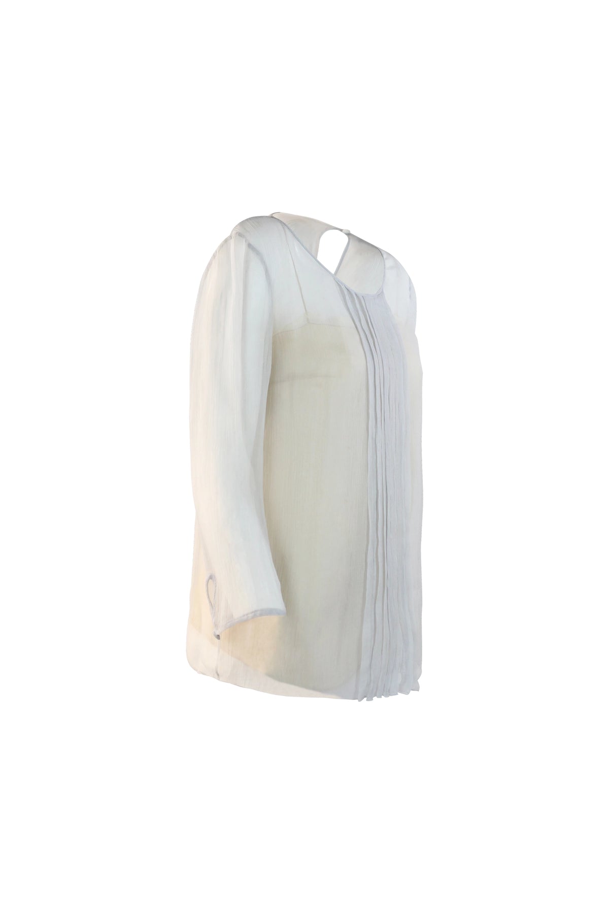 Ivory Silk Pleated Blouse