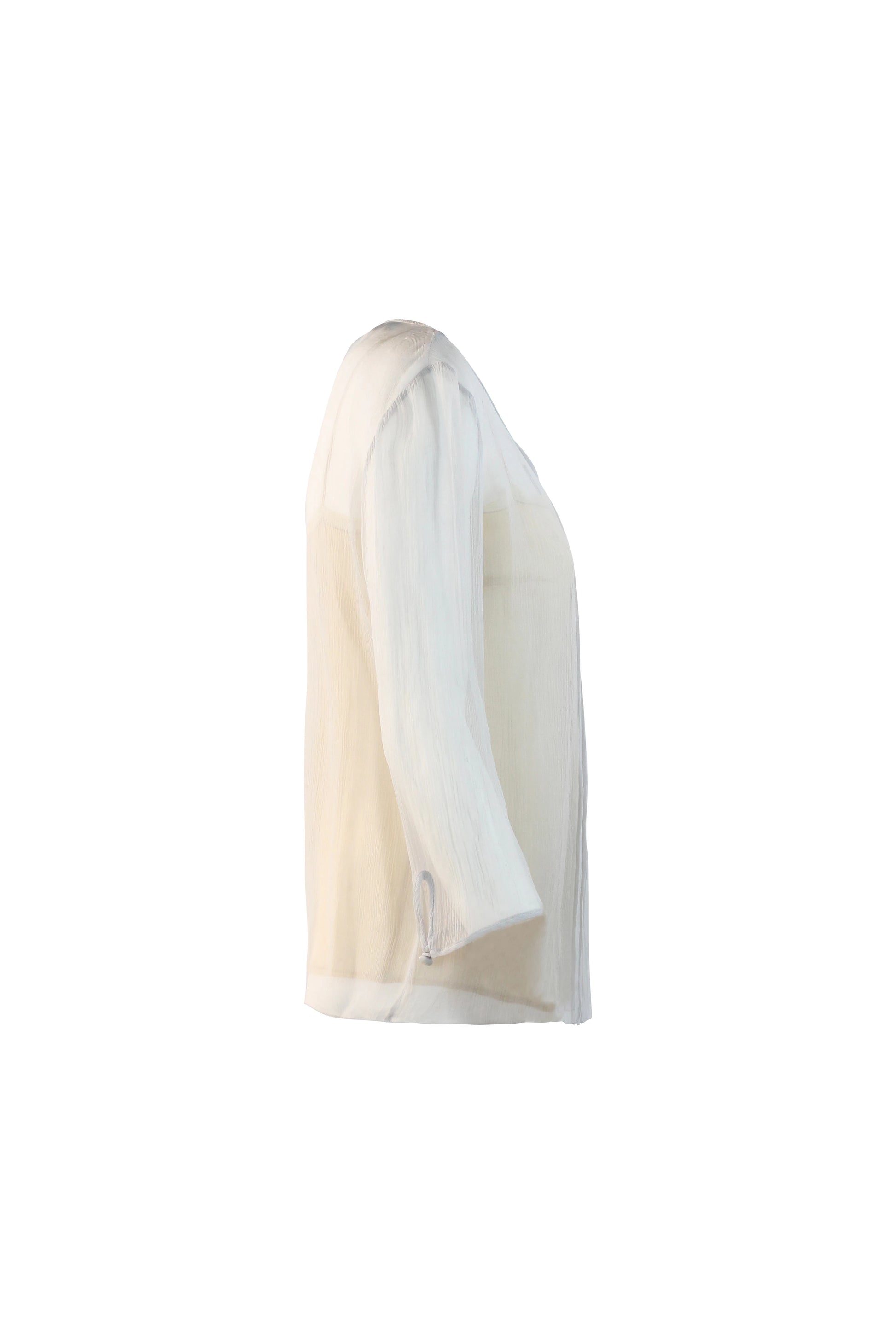 Ivory Silk Pleated Blouse