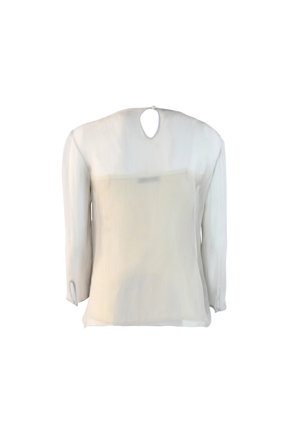 Ivory Silk Pleated Blouse