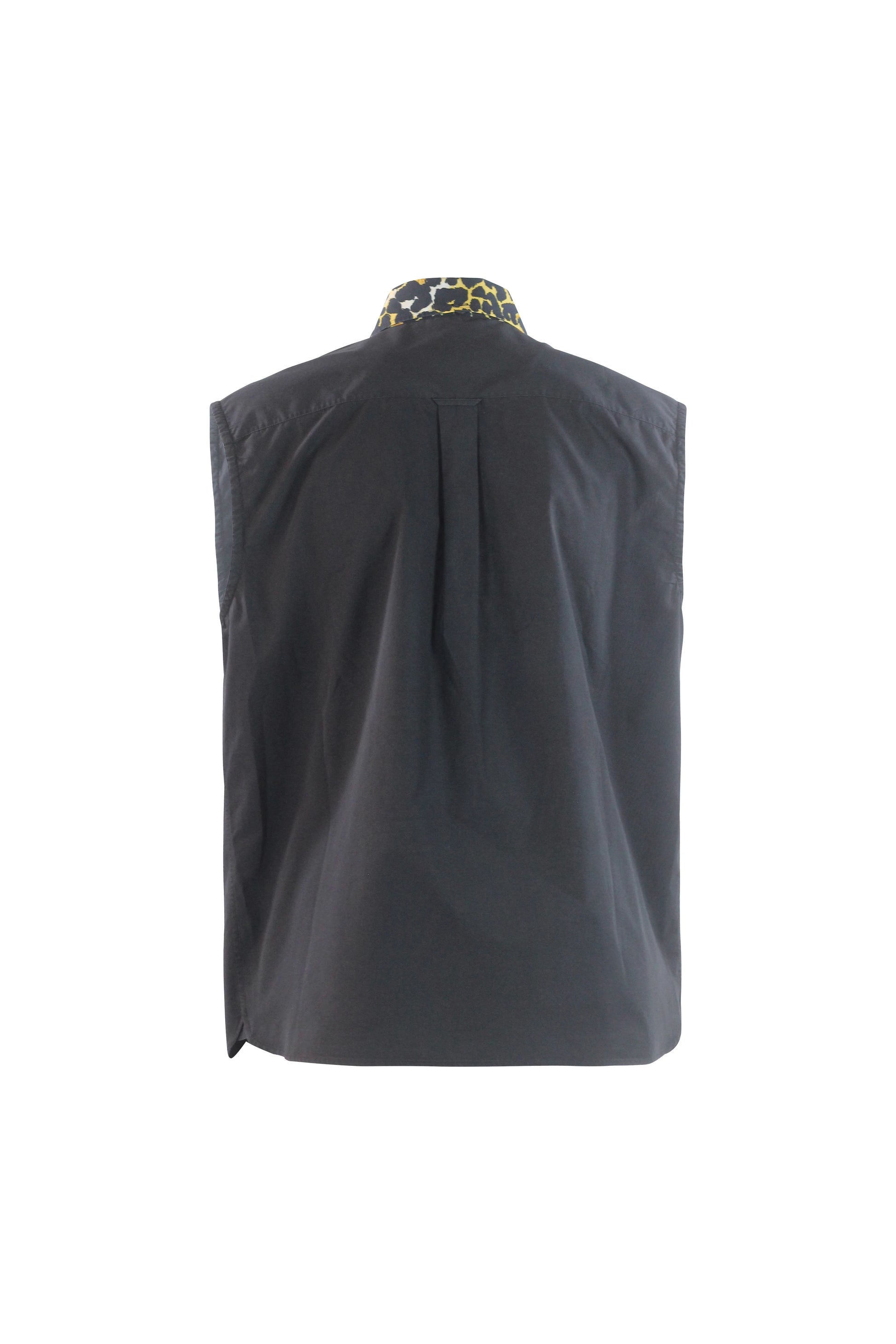 Black Cotton Leopard Collar Shirt SS2018
