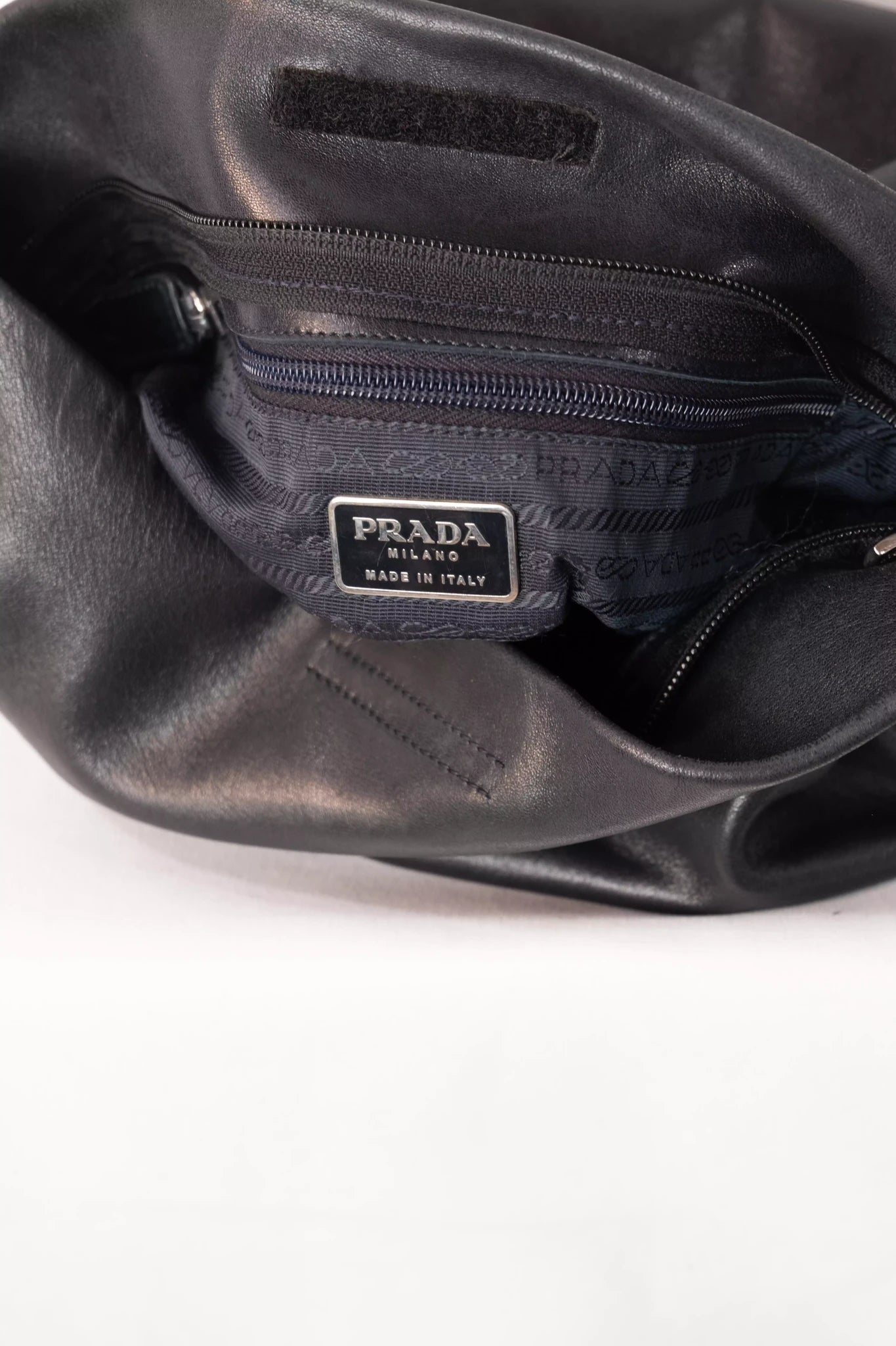 Black Leather Hobo Bag Acetate Chain Handle