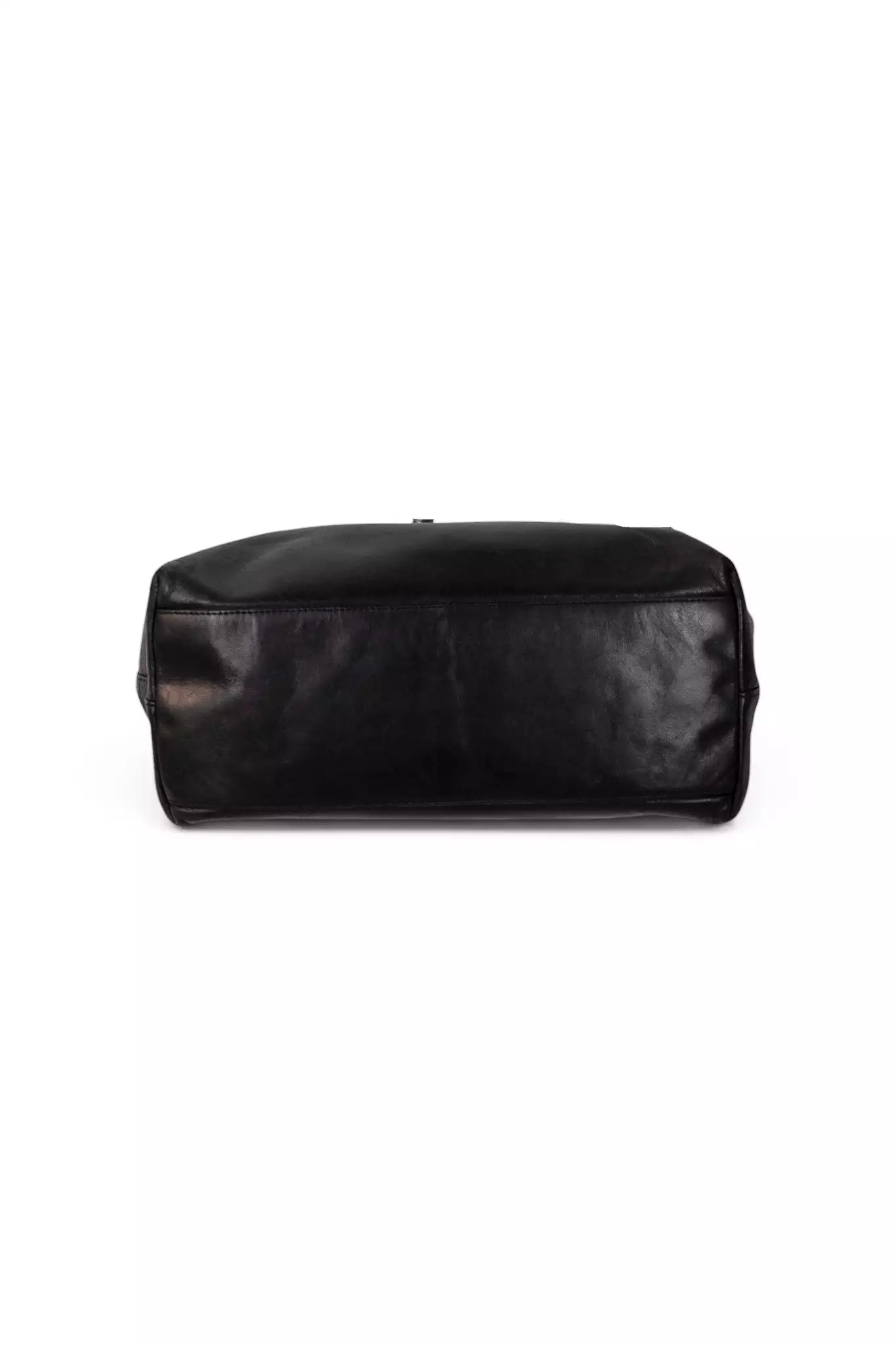 Black Leather Hobo Bag Acetate Chain Handle
