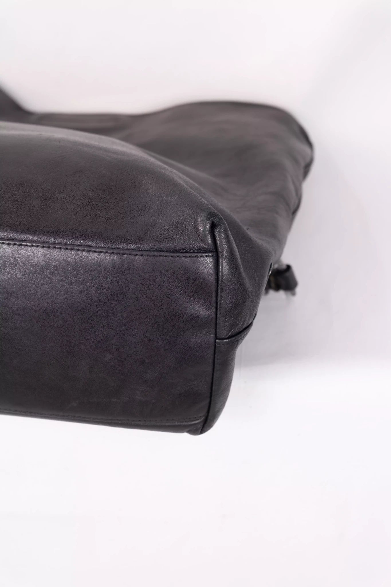 Black Leather Hobo Bag Acetate Chain Handle