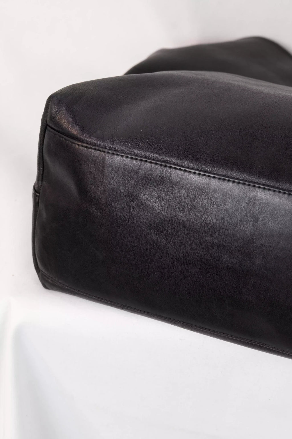 Black Leather Hobo Bag Acetate Chain Handle