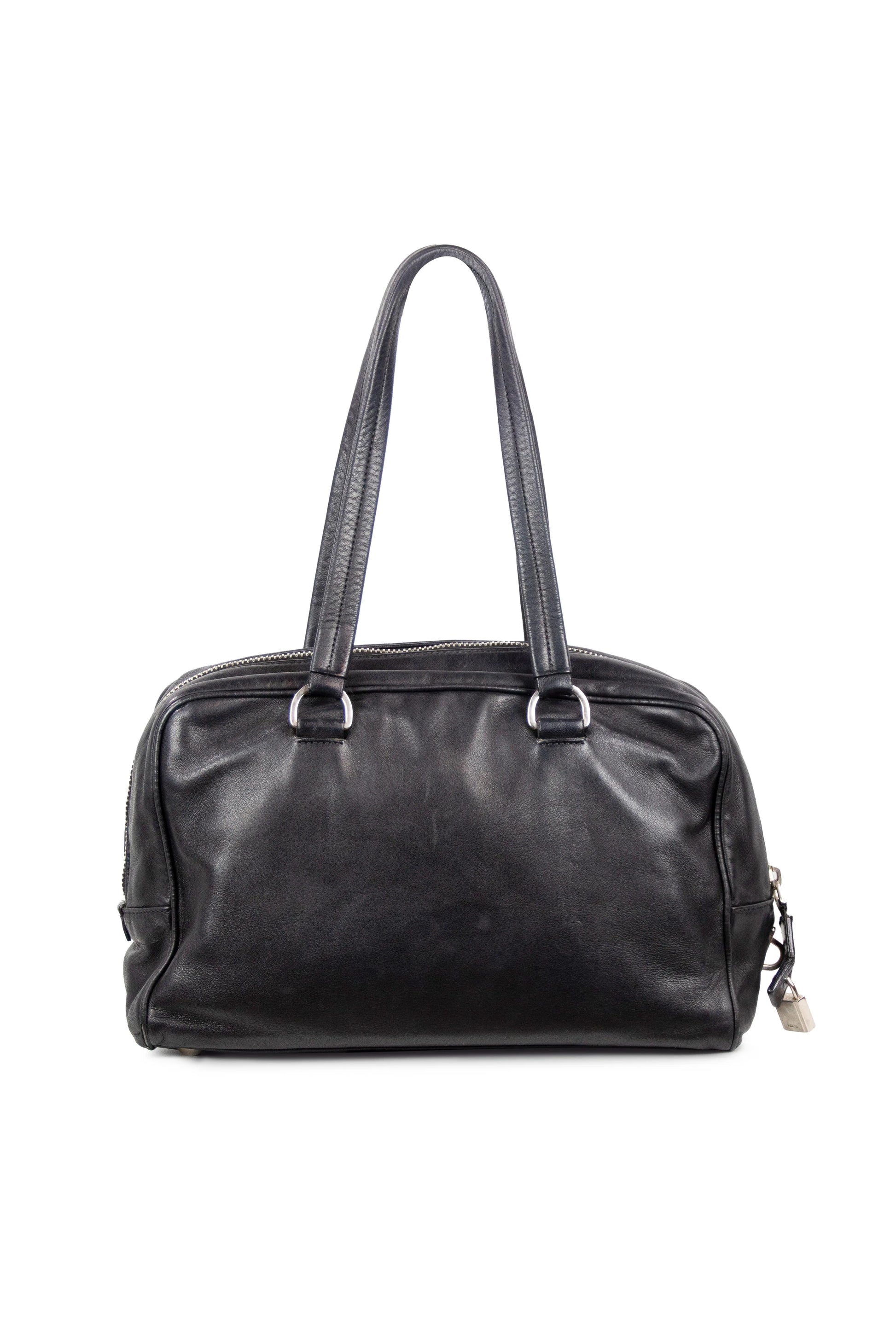 Black leather bowling