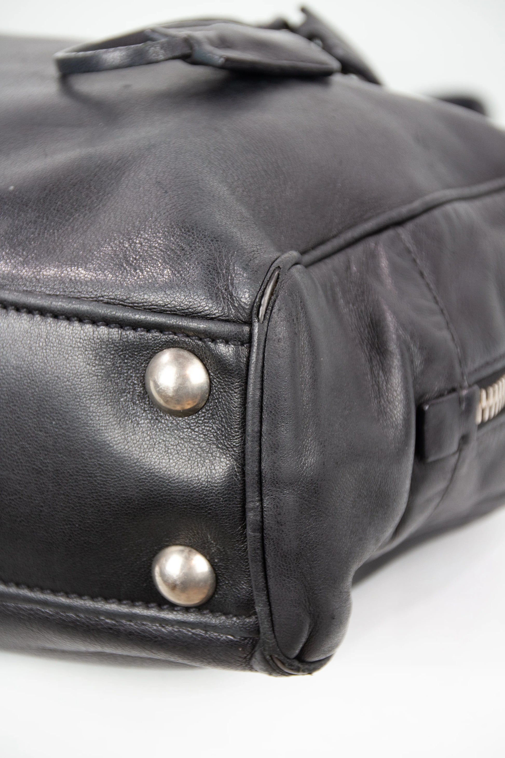 Black leather bowling