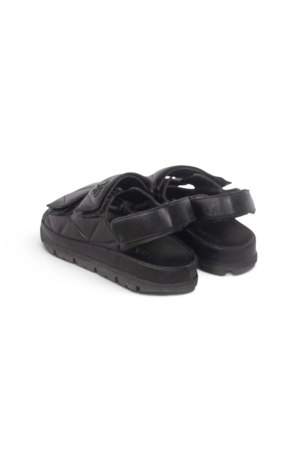 Black Lambskin Chunky Sandals