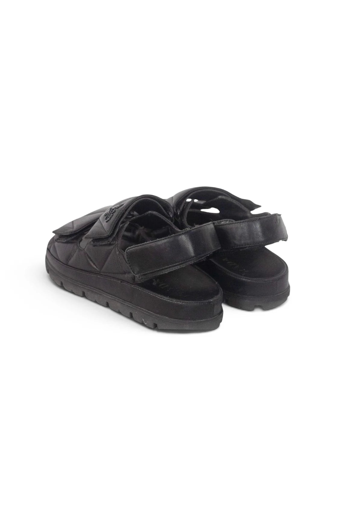 Black Lambskin Chunky Sandals