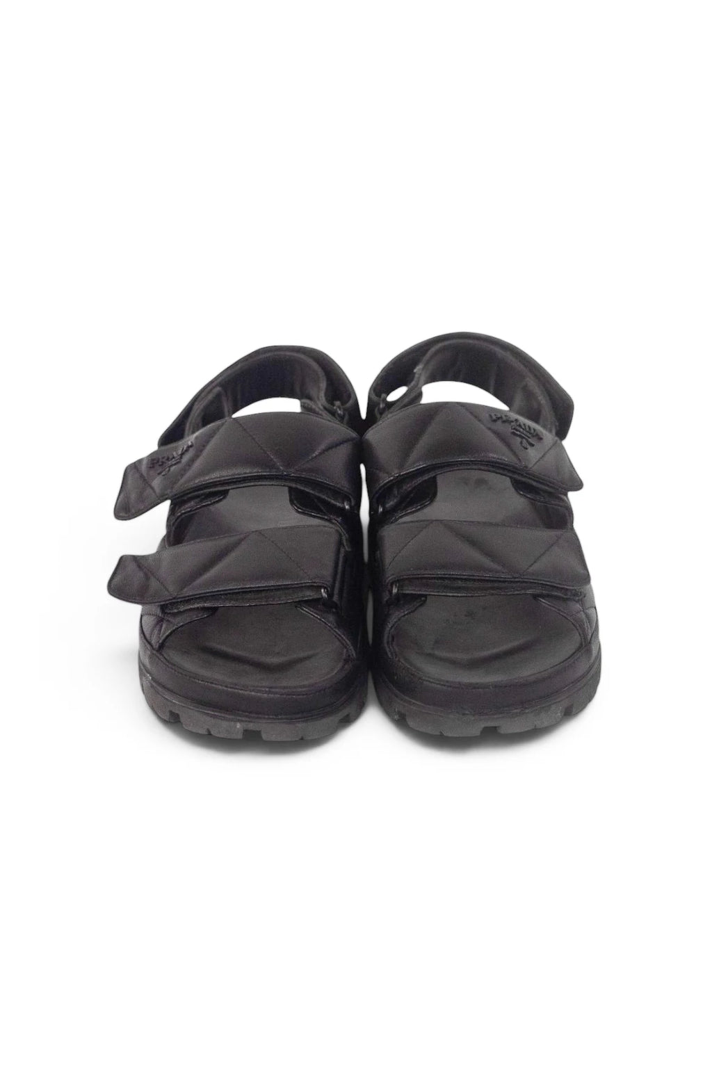 Black Lambskin Chunky Sandals