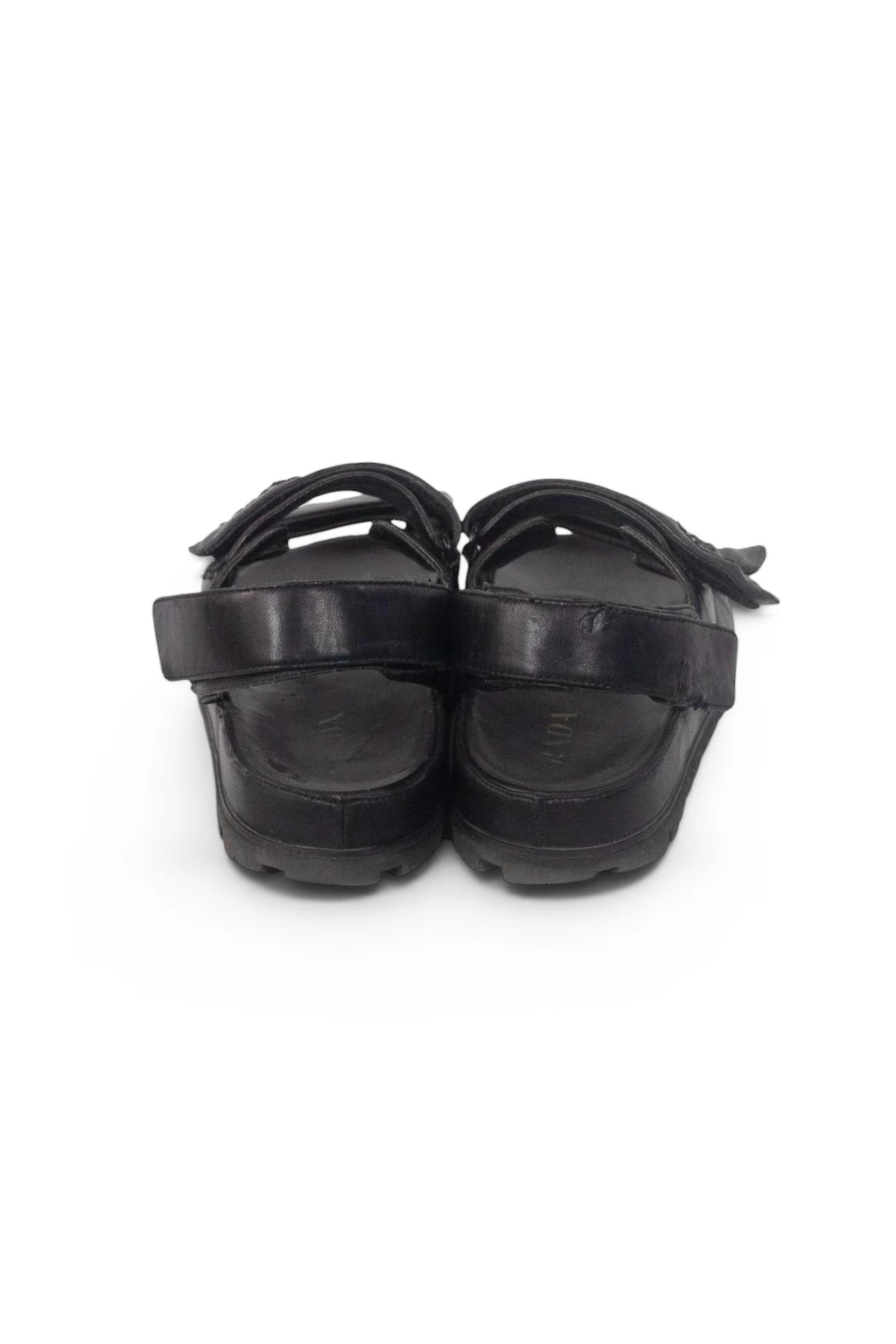 Black Lambskin Chunky Sandals