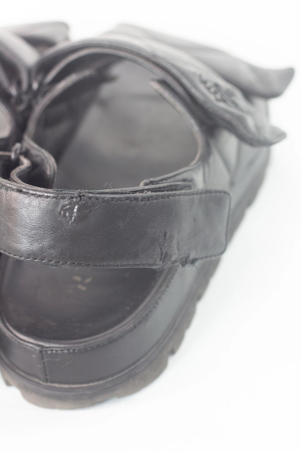 Black Lambskin Chunky Sandals