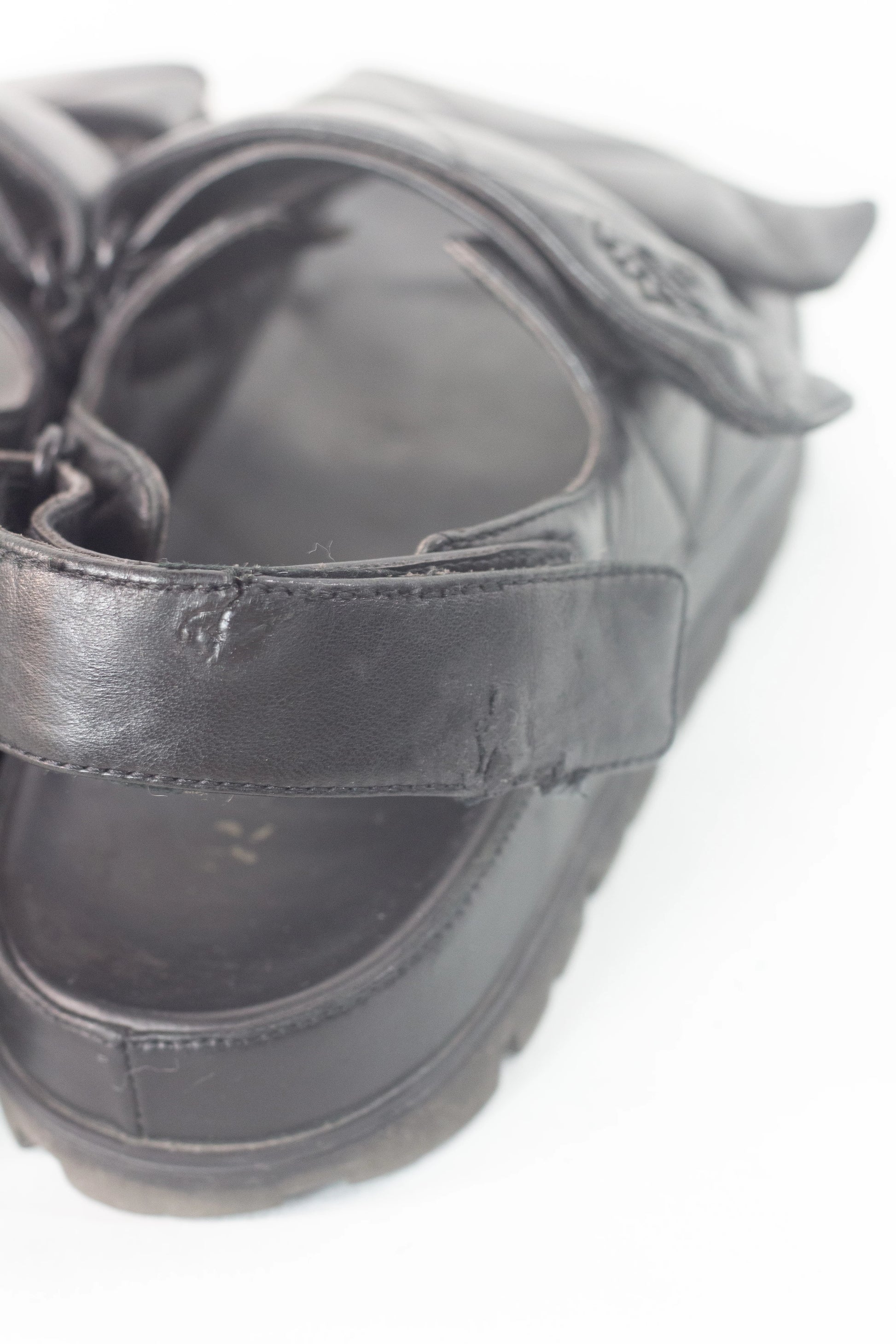 Black Lambskin Chunky Sandals