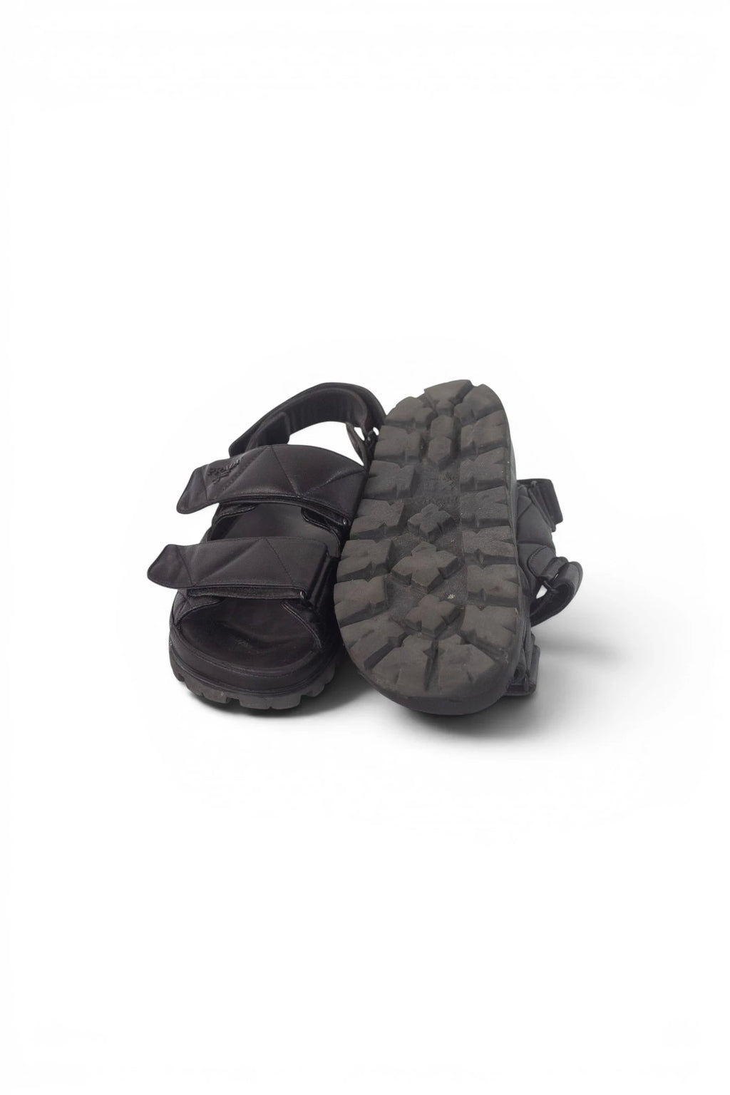 Black Lambskin Chunky Sandals