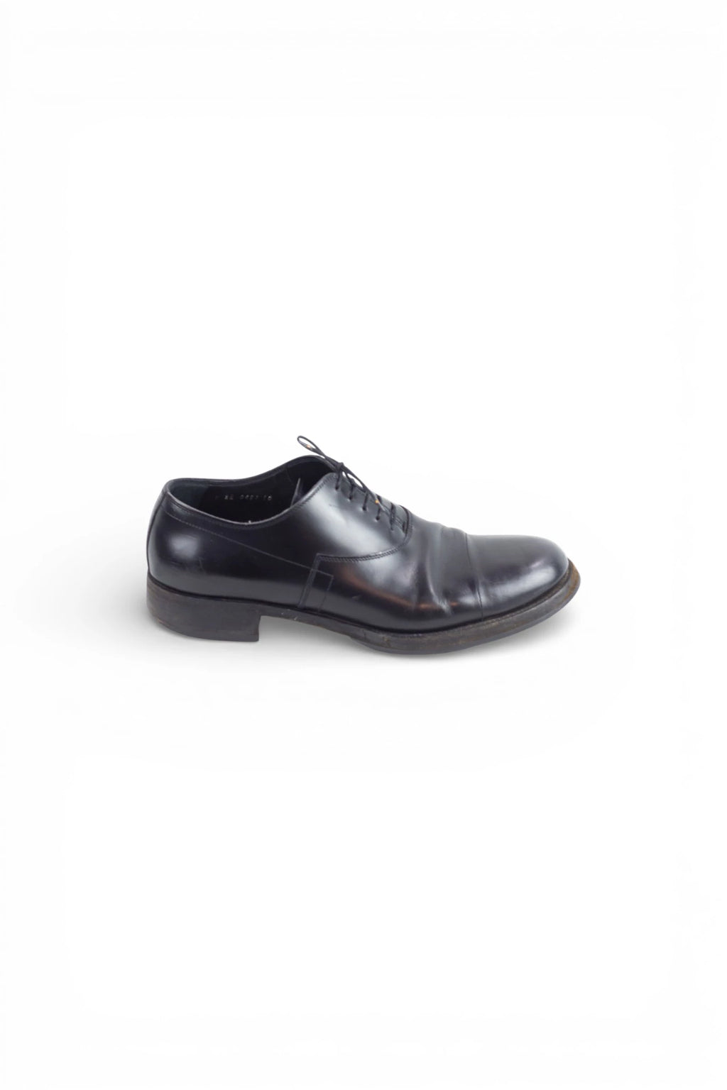 Black Lace-Up Shoes with Round Toe