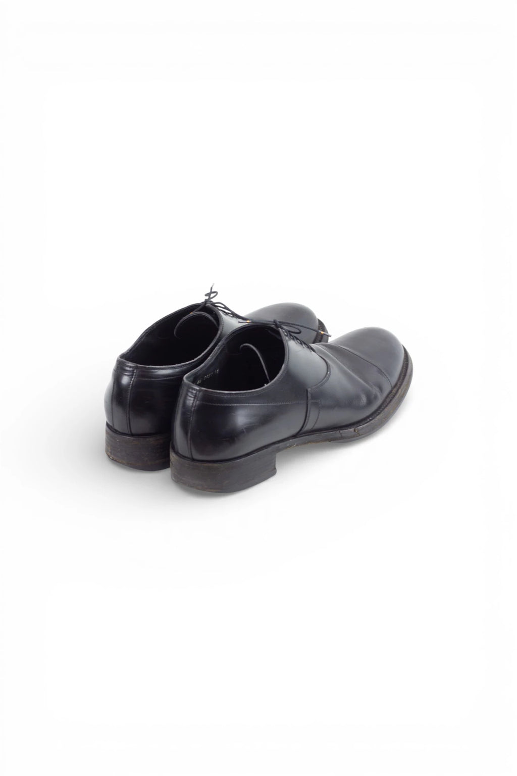 Black Lace-Up Shoes with Round Toe