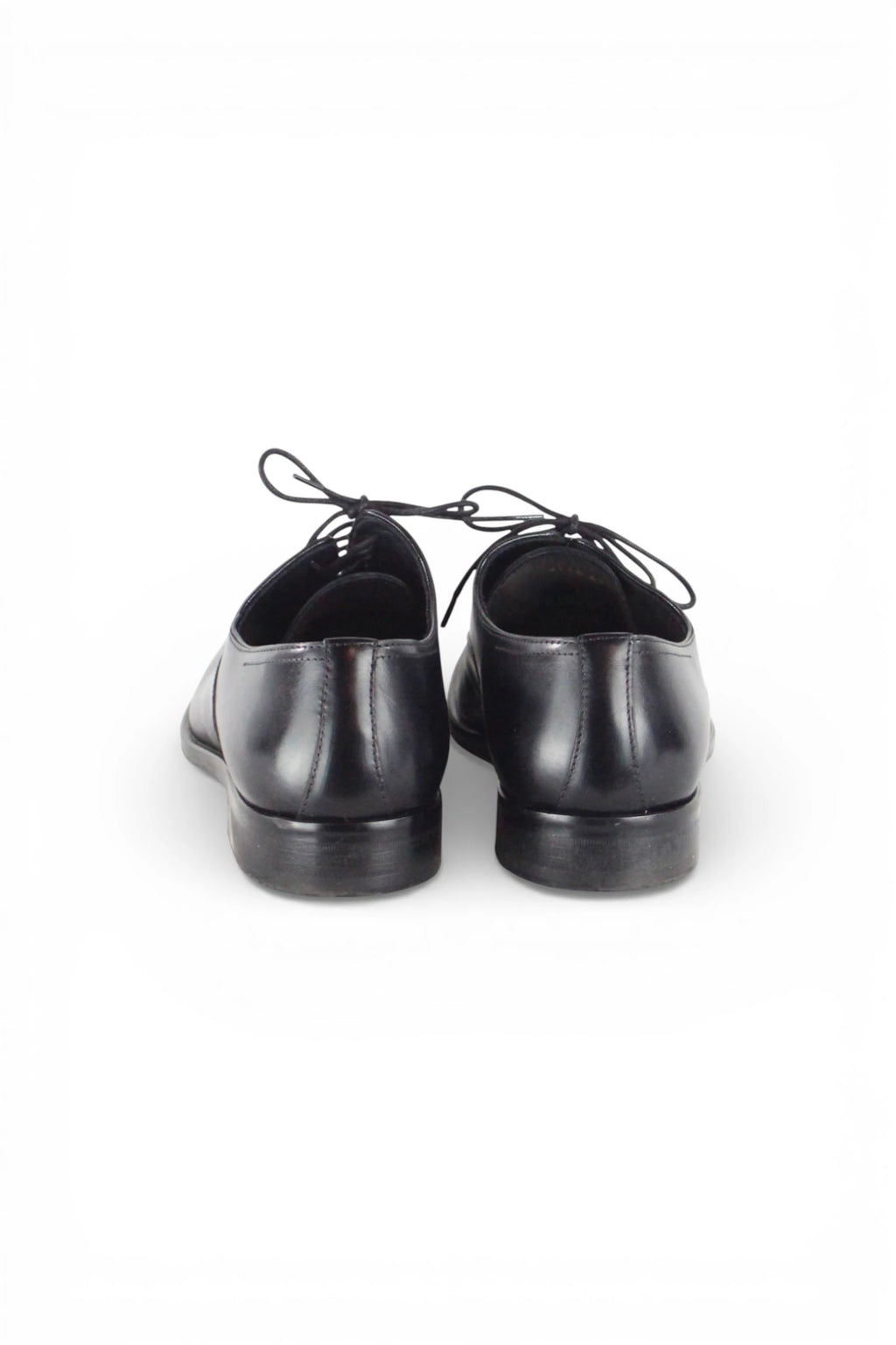Black Lace-Up Shoes with Round Toe