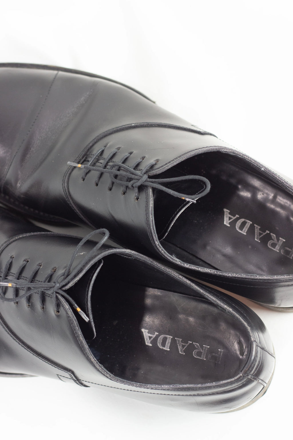 Black Lace-Up Shoes with Round Toe
