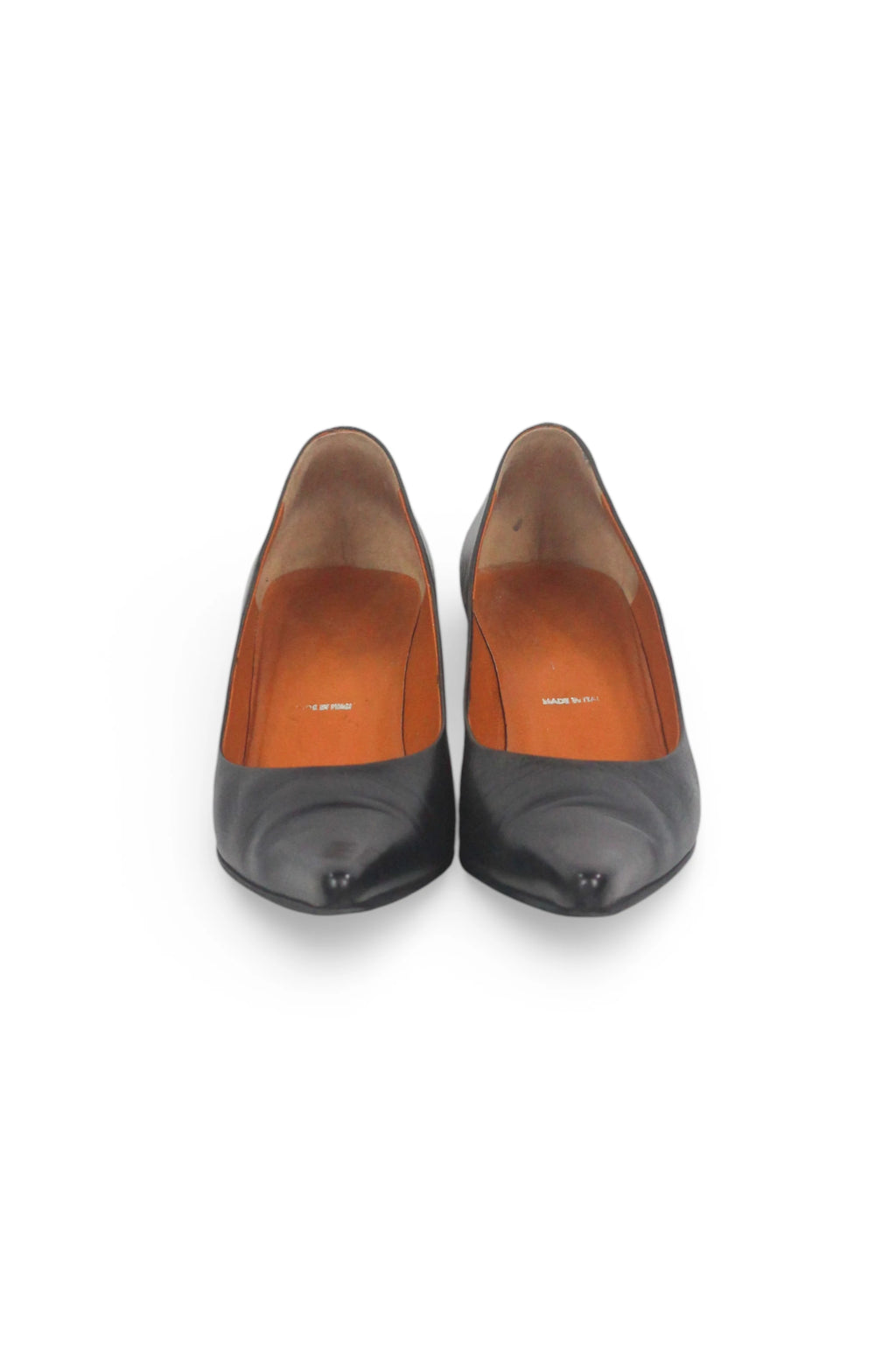 Black Lambskin Leather Pointed-Toe Décolleté Heels