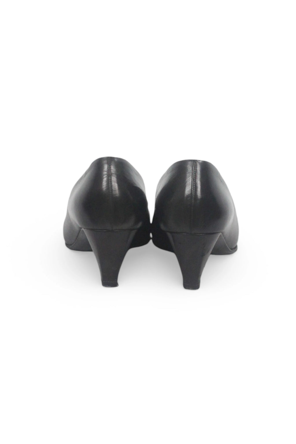 Black Lambskin Leather Pointed-Toe Décolleté Heels