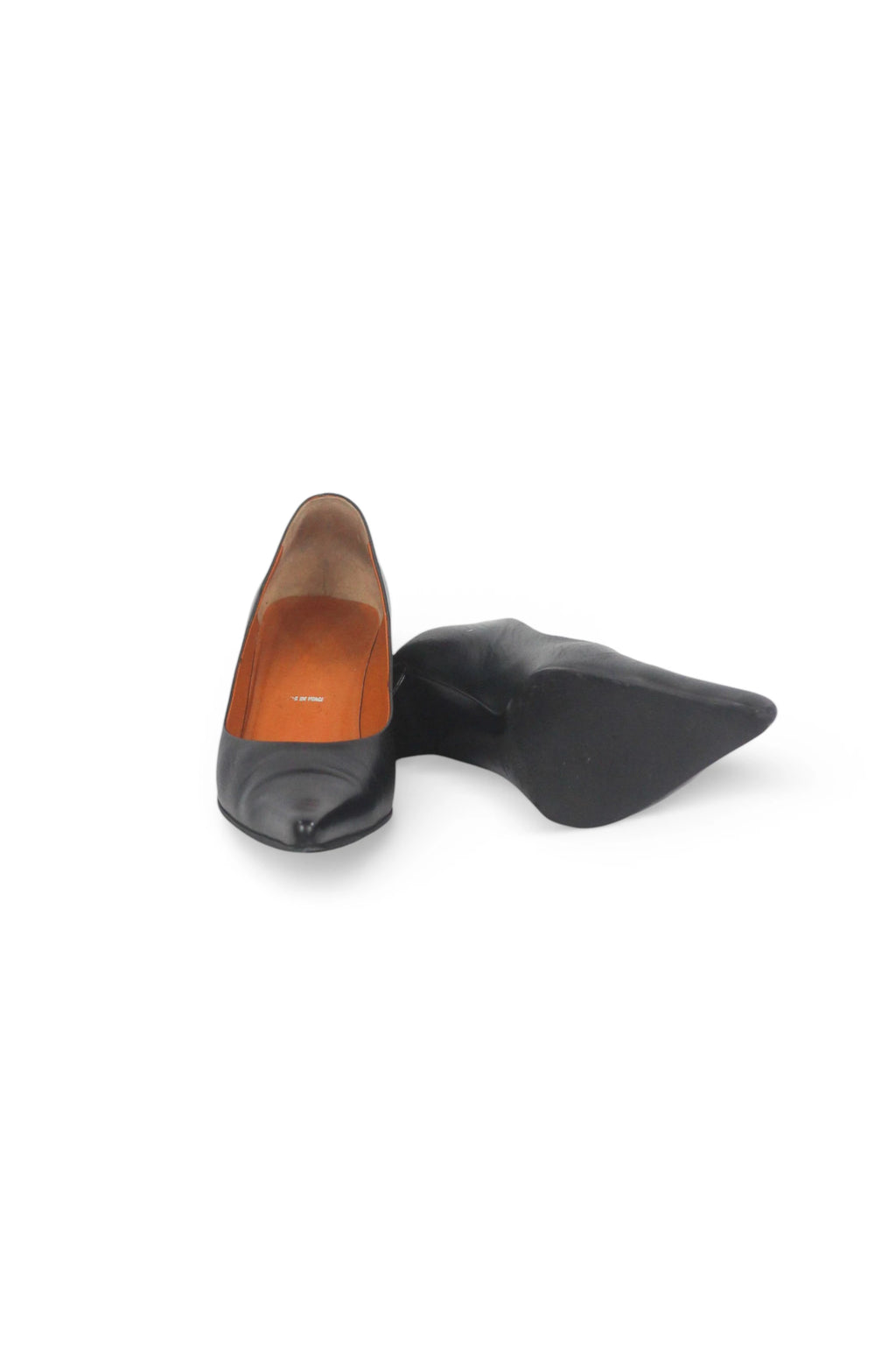 Black Lambskin Leather Pointed-Toe Décolleté Heels