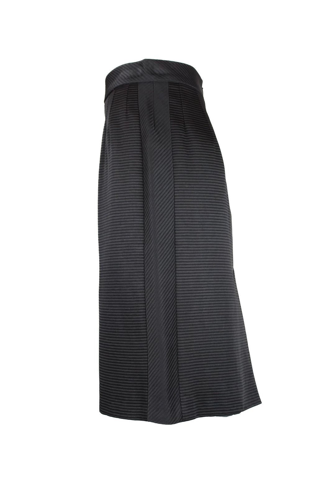 Black Pencil Skirt with Striped Texture