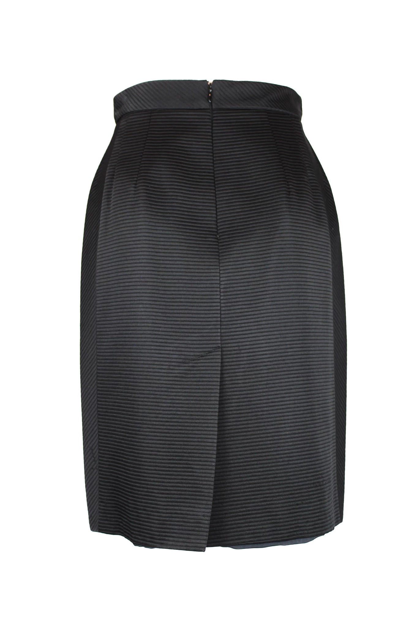 Black Pencil Skirt with Striped Texture