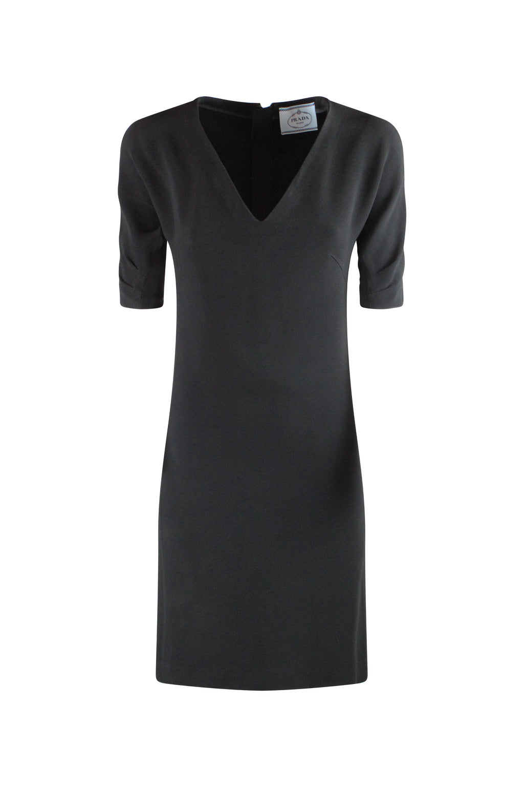 Black wool fitted dress