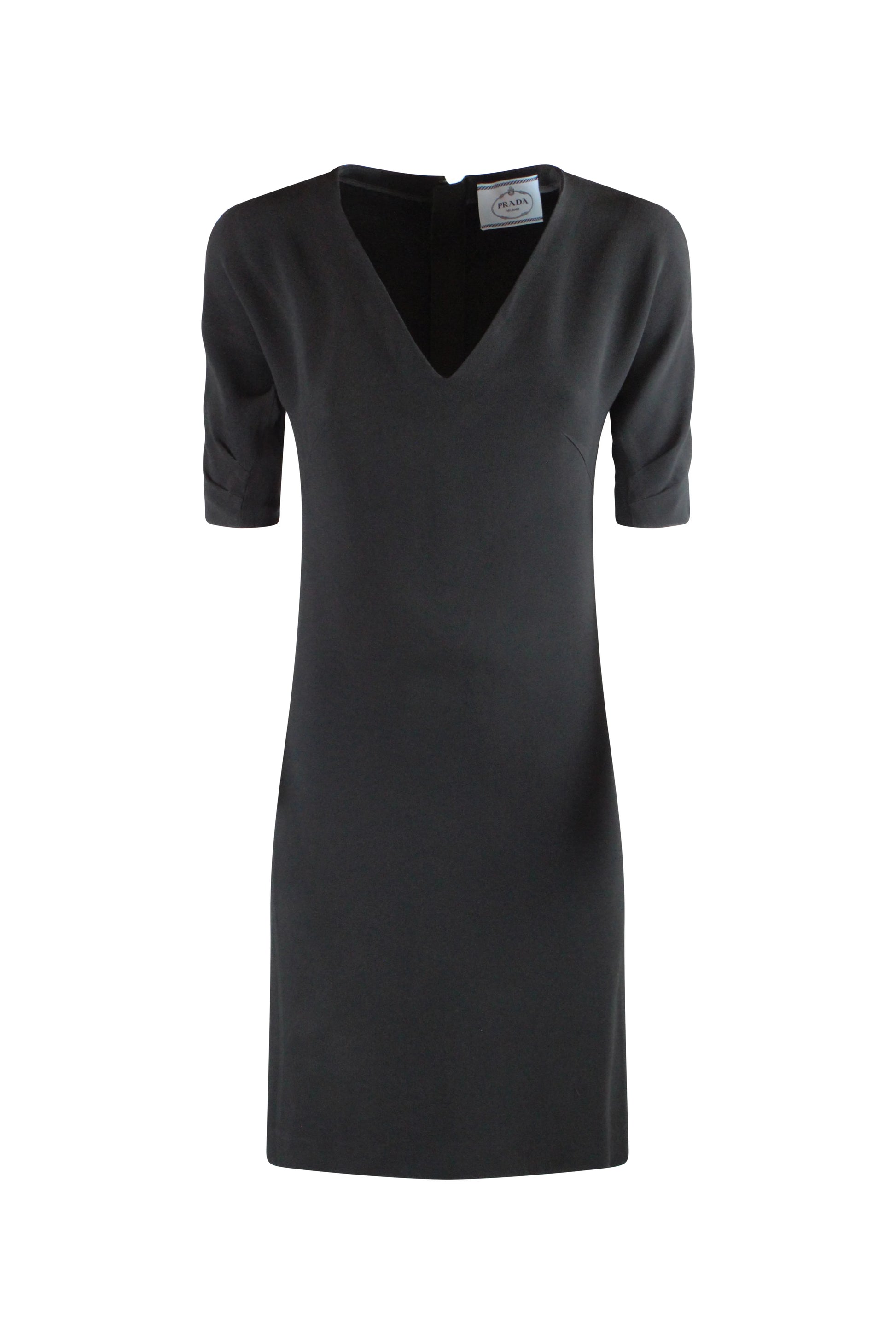 Black wool fitted dress