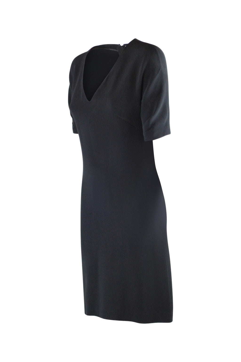 Black wool fitted dress