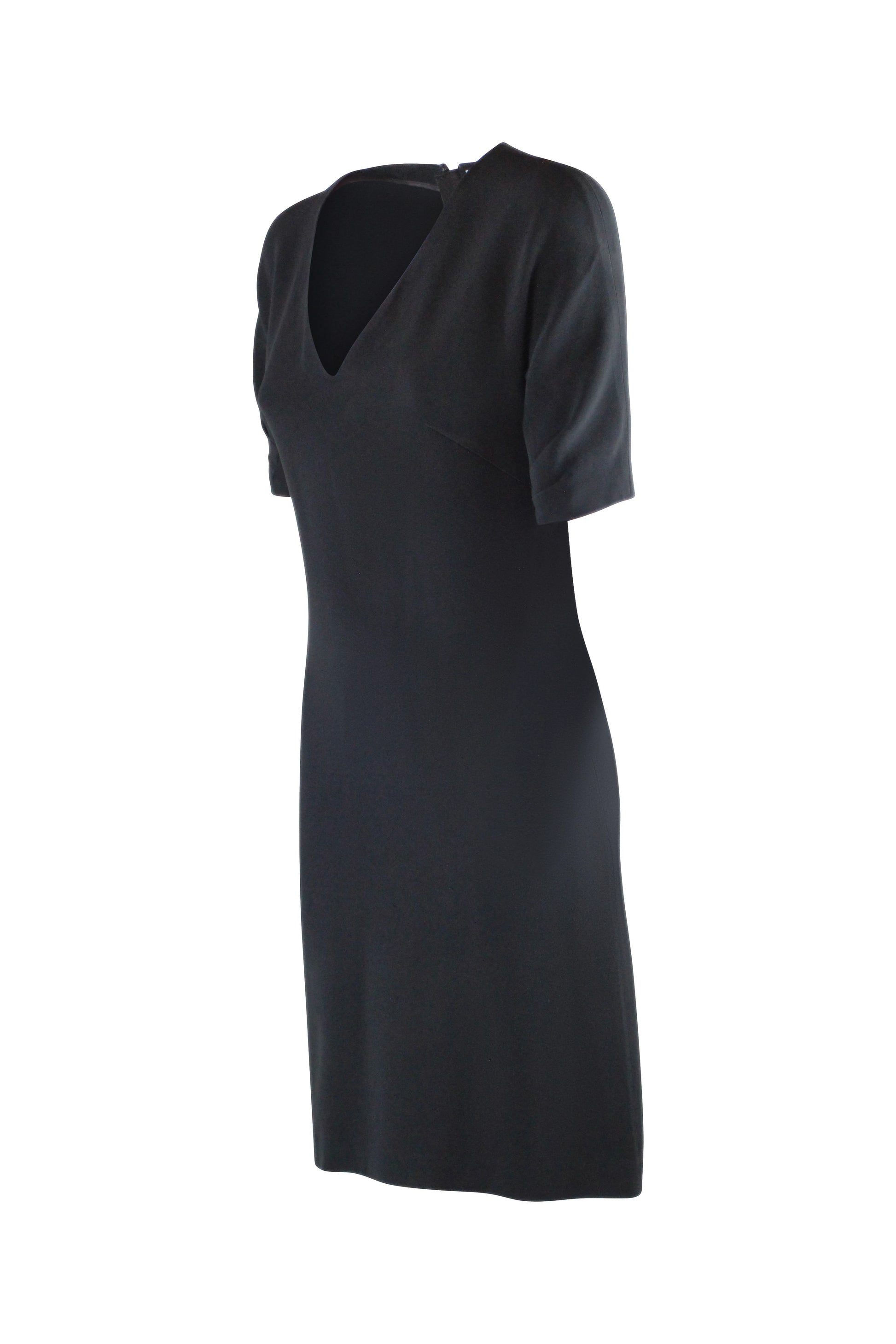 Black wool fitted dress