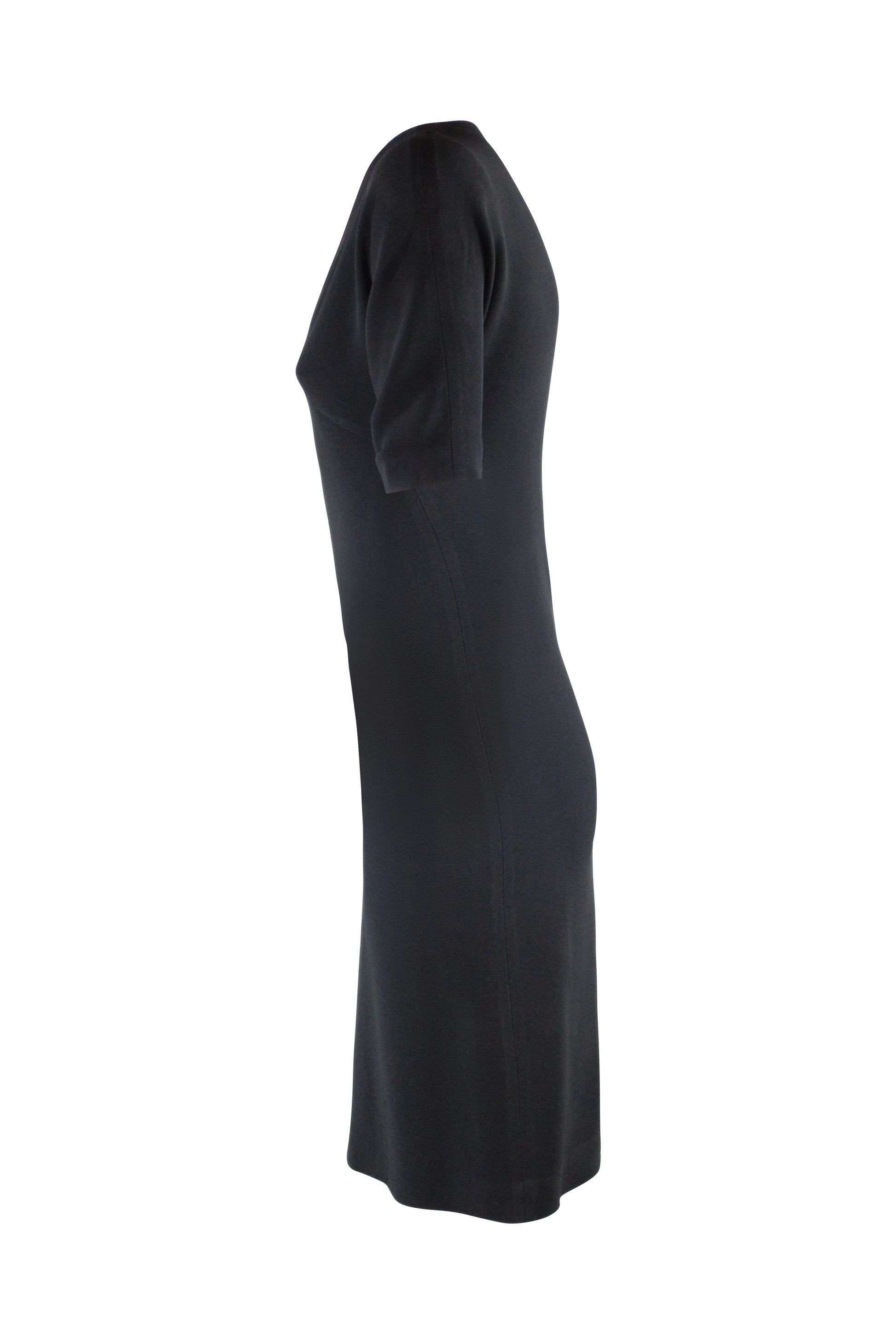 Black wool fitted dress