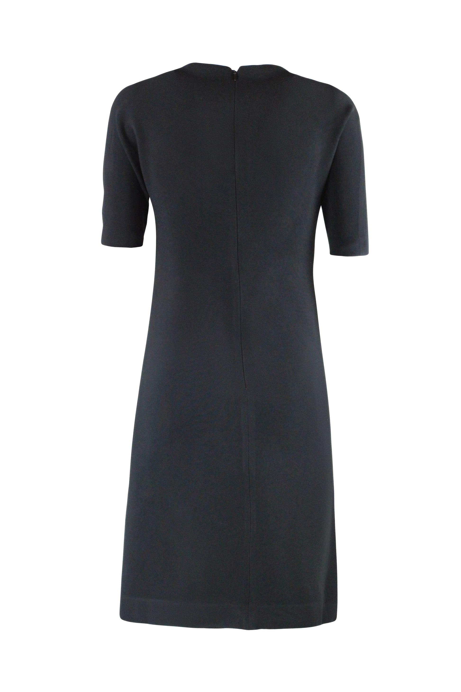 Black wool fitted dress