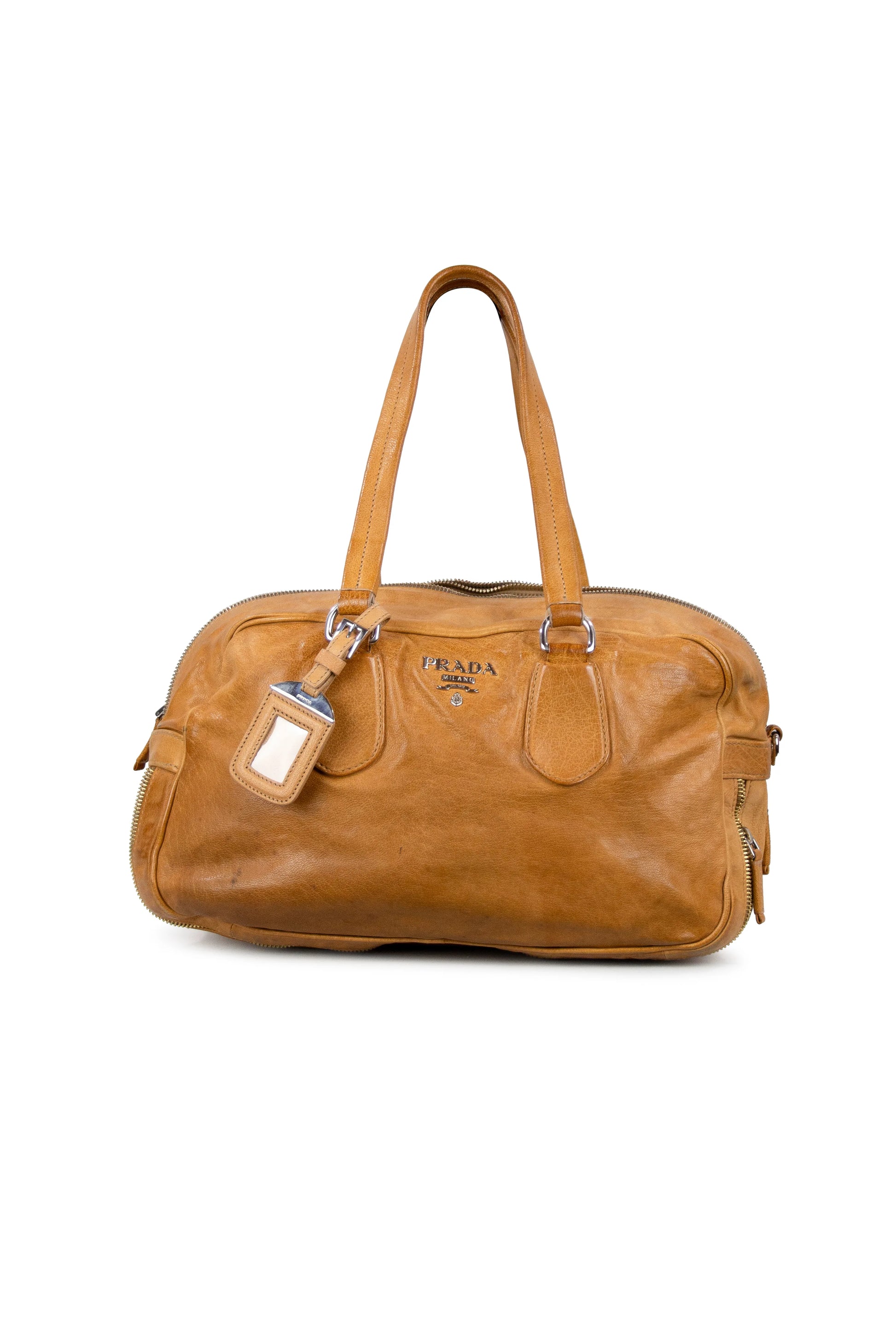 Tan bowling shoulder bag