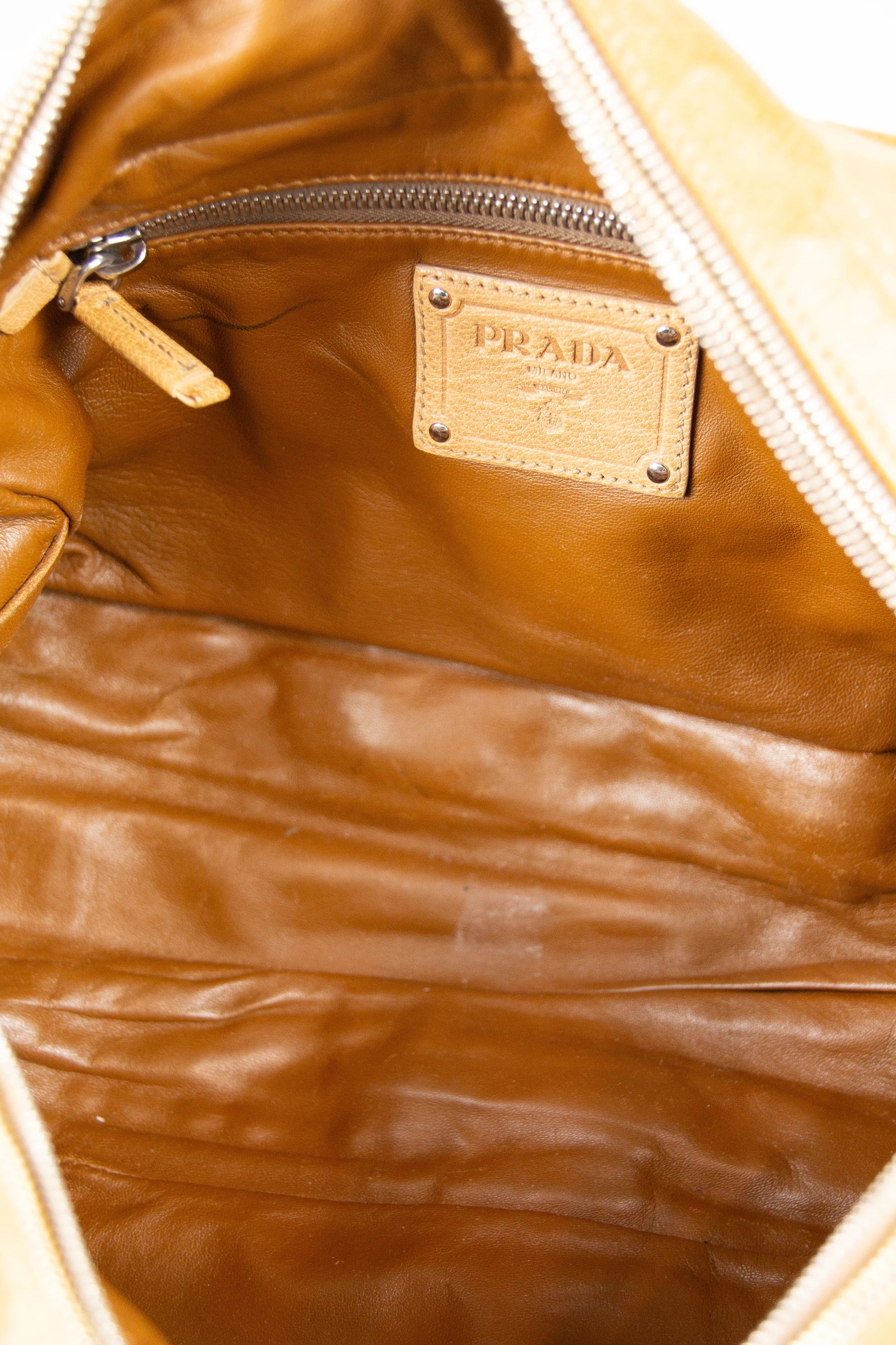 Tan bowling shoulder bag