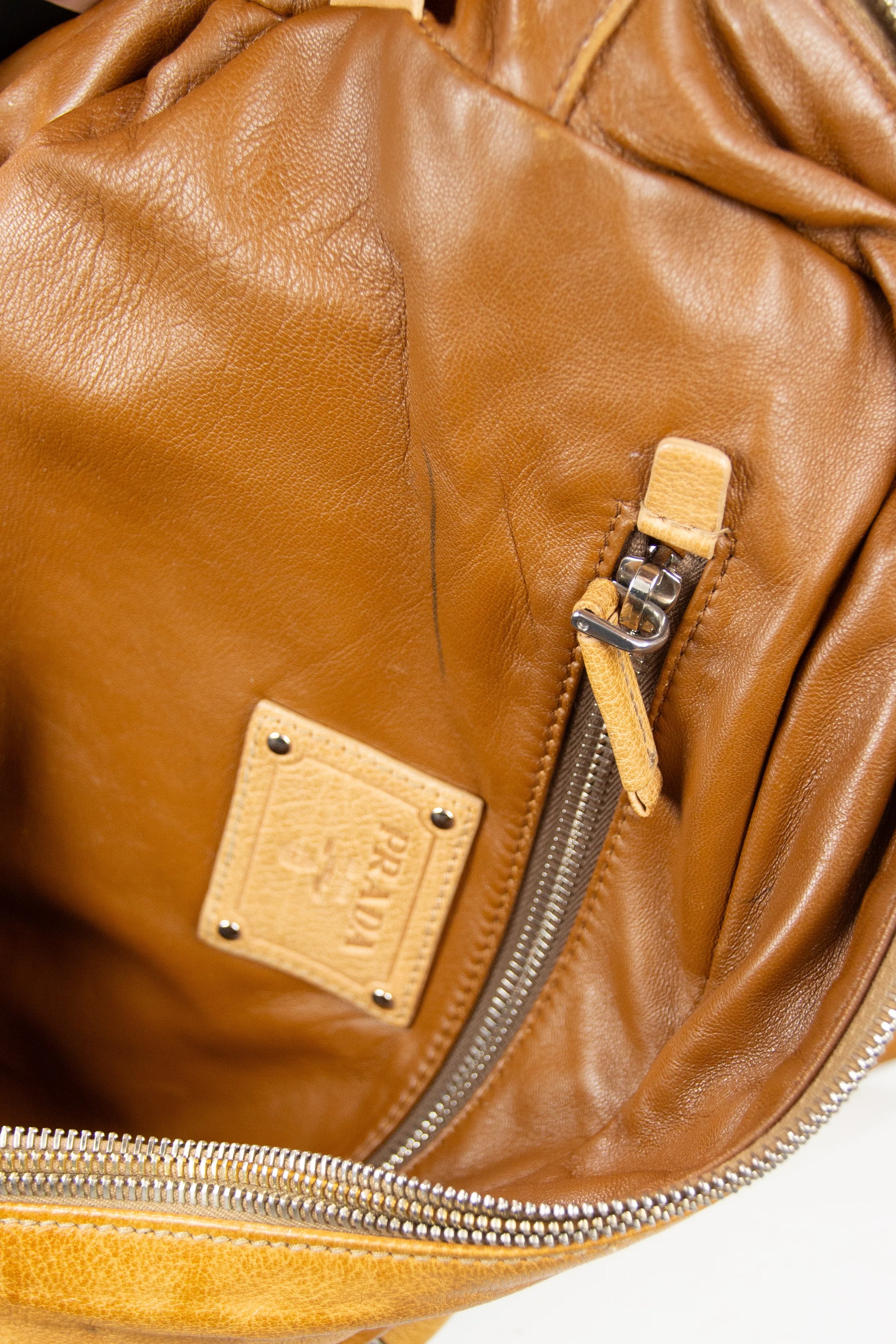Tan bowling shoulder bag