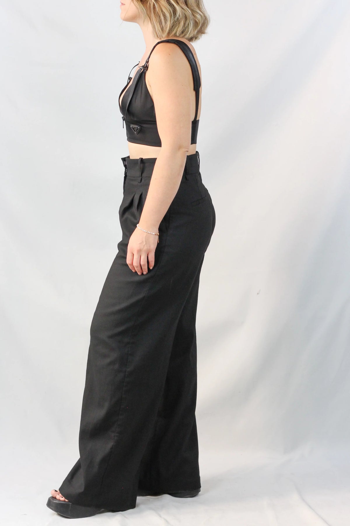 Re-Nylon Zip Bra Top
