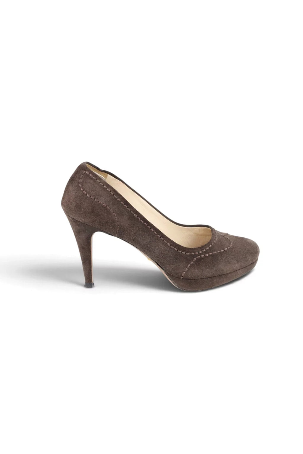Brown Suede Platform Pumps