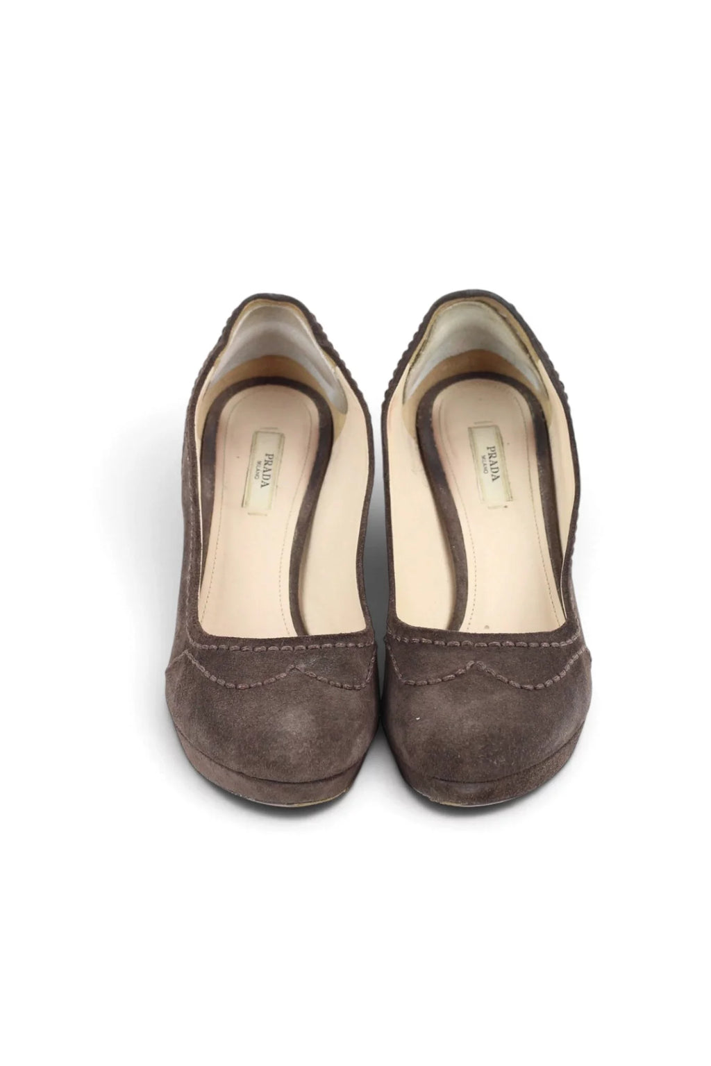 Brown Suede Platform Pumps