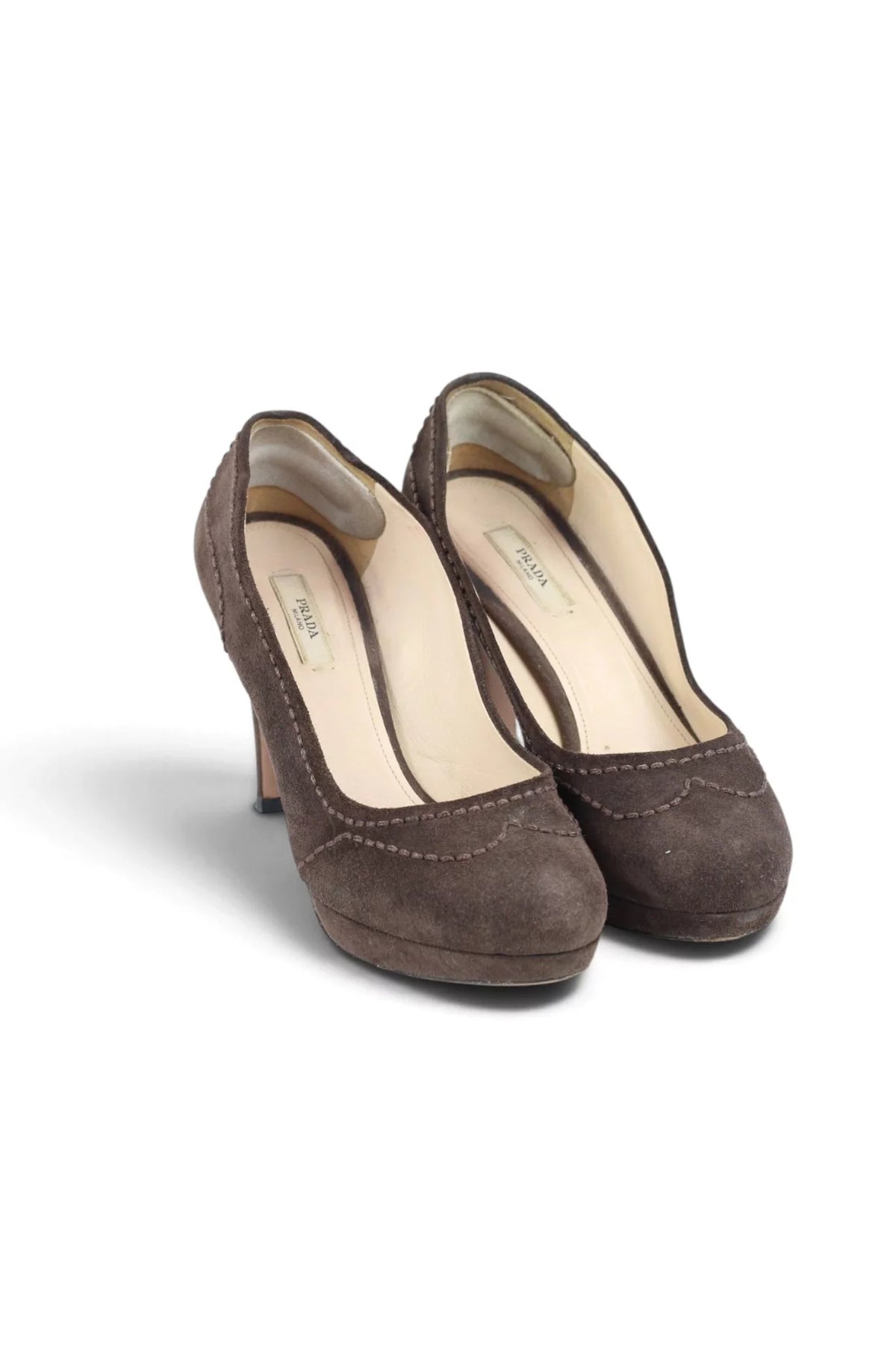 Brown Suede Platform Pumps
