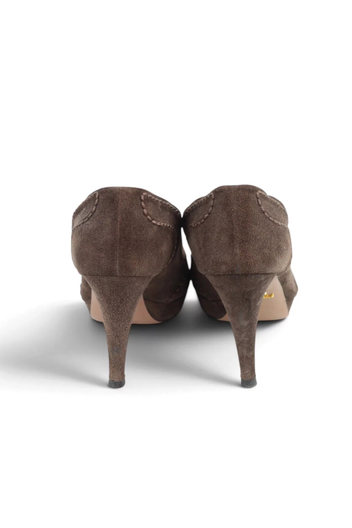 Brown Suede Platform Pumps