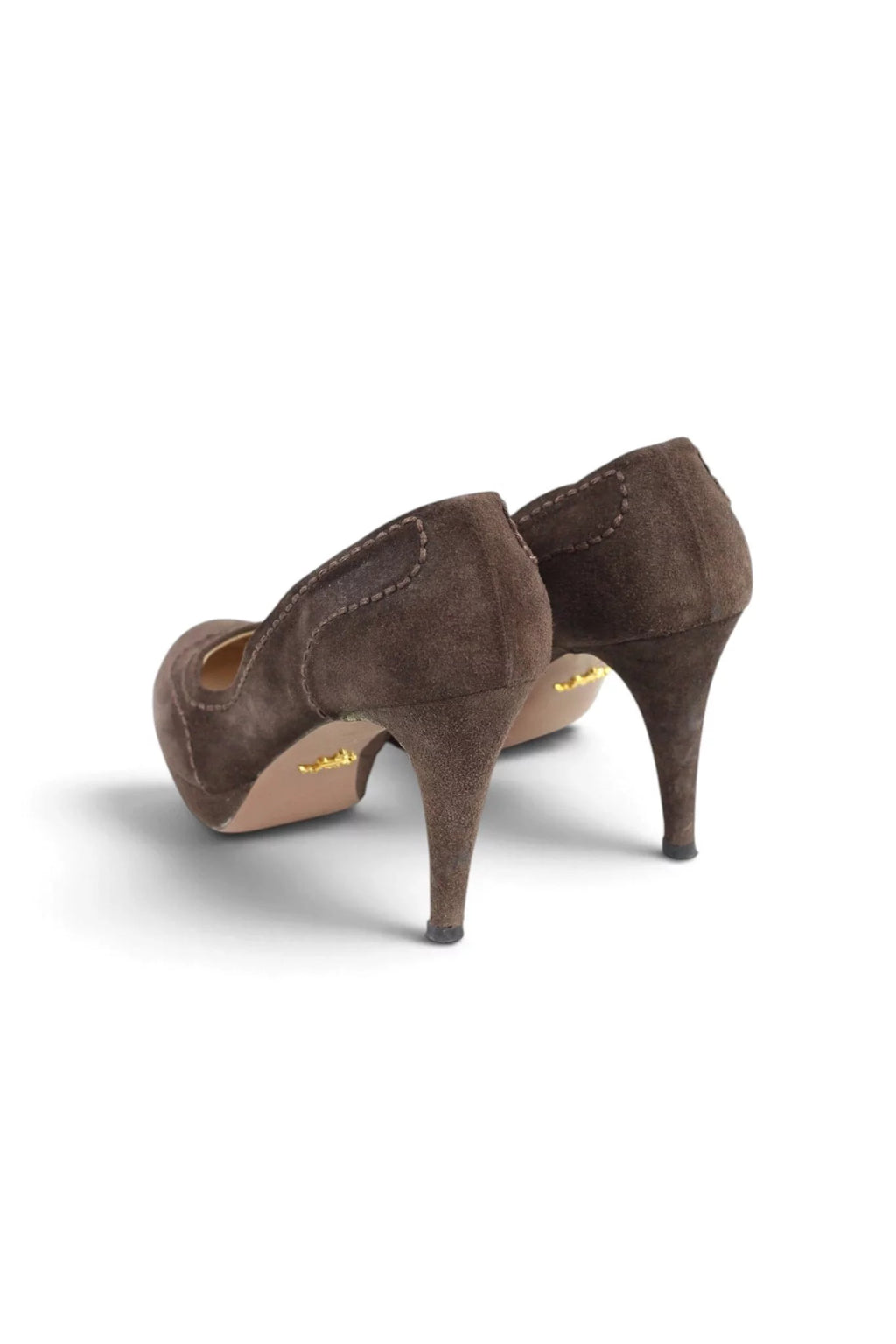 Brown Suede Platform Pumps