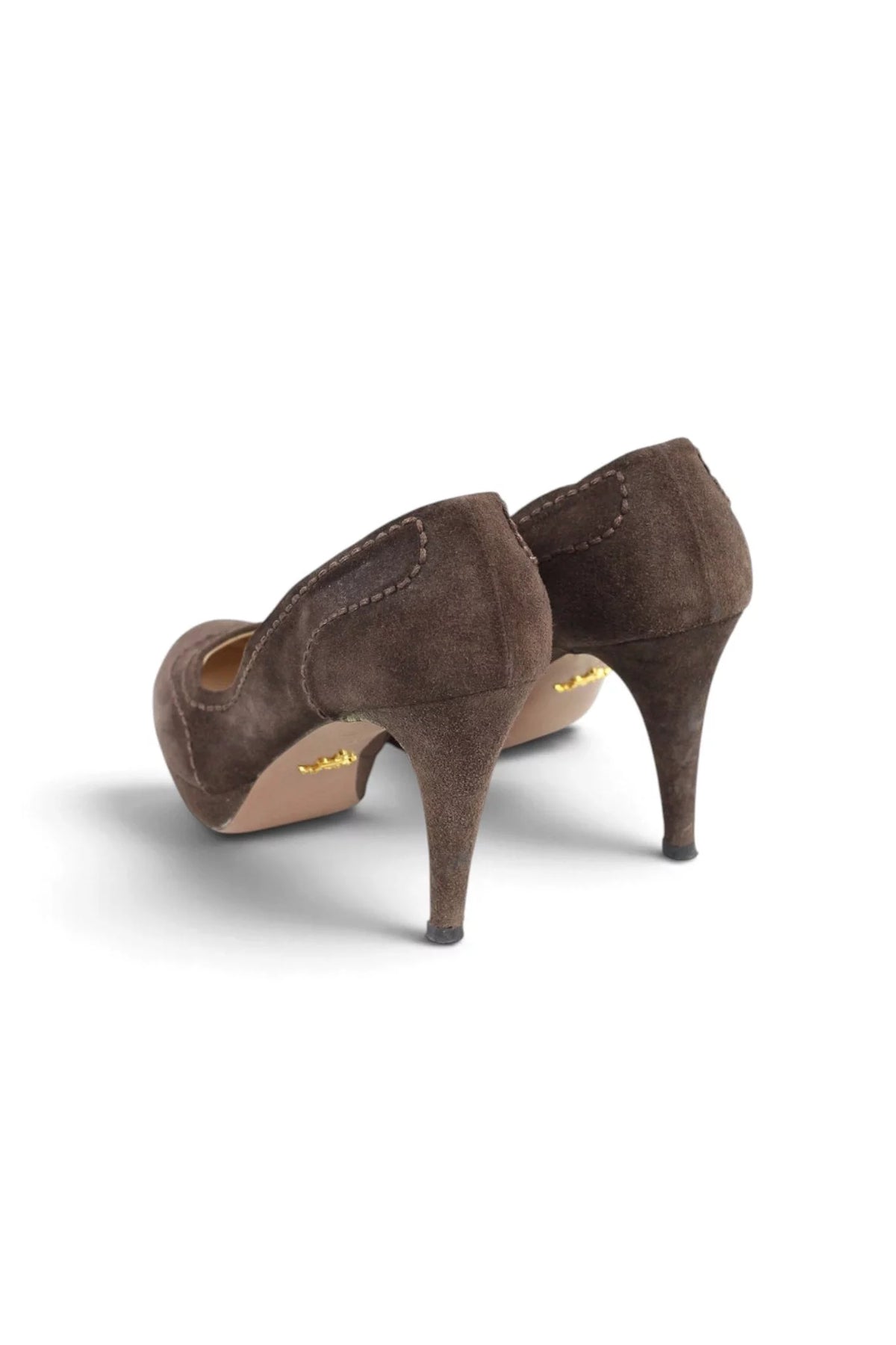 Brown Suede Platform Pumps