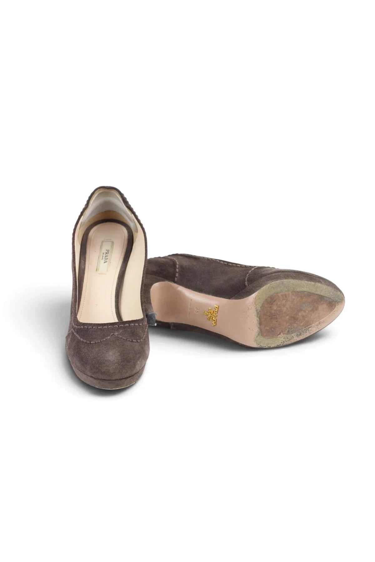 Brown Suede Platform Pumps