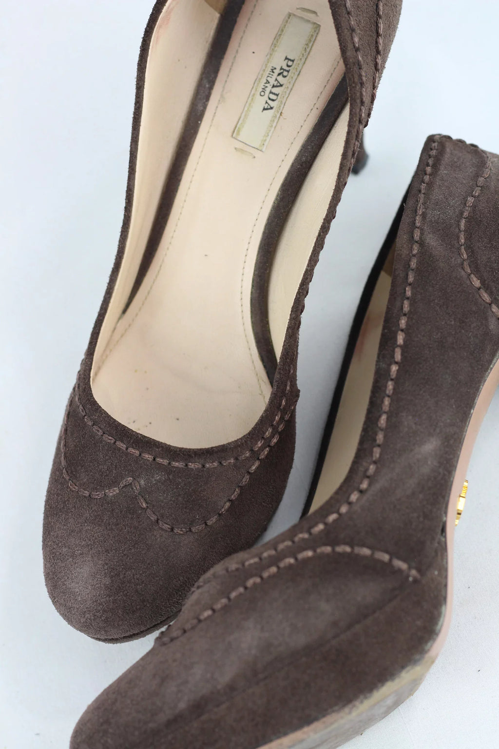 Brown Suede Platform Pumps