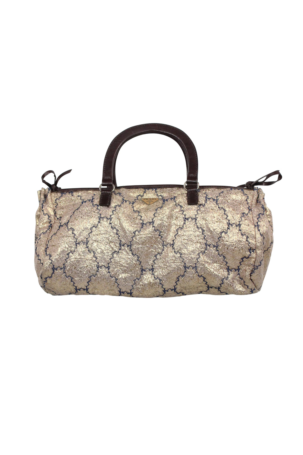 Golden canvas tile print handbag SS2002