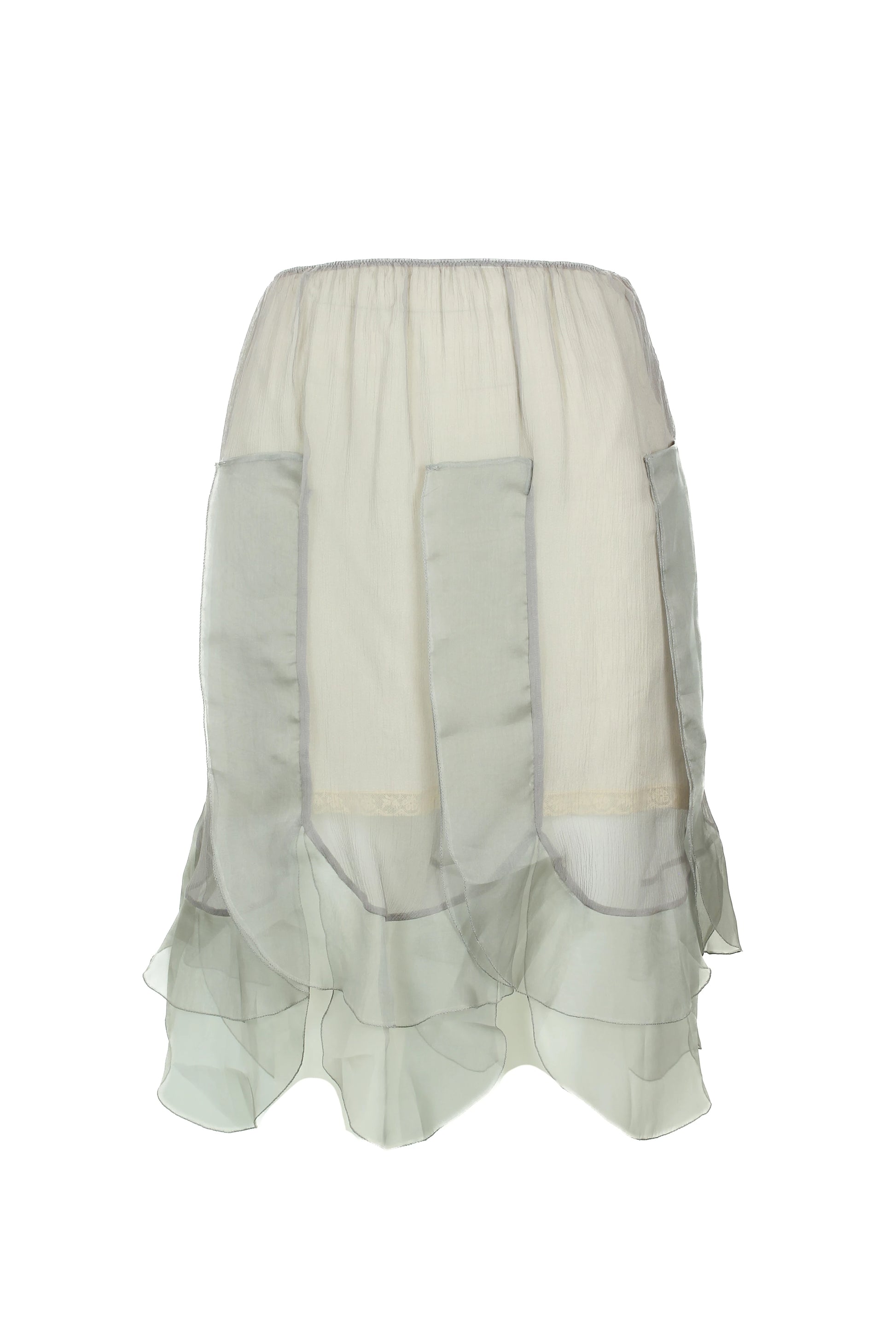Silk chiffon skirt with lace trimmed underskirt Cruise2018