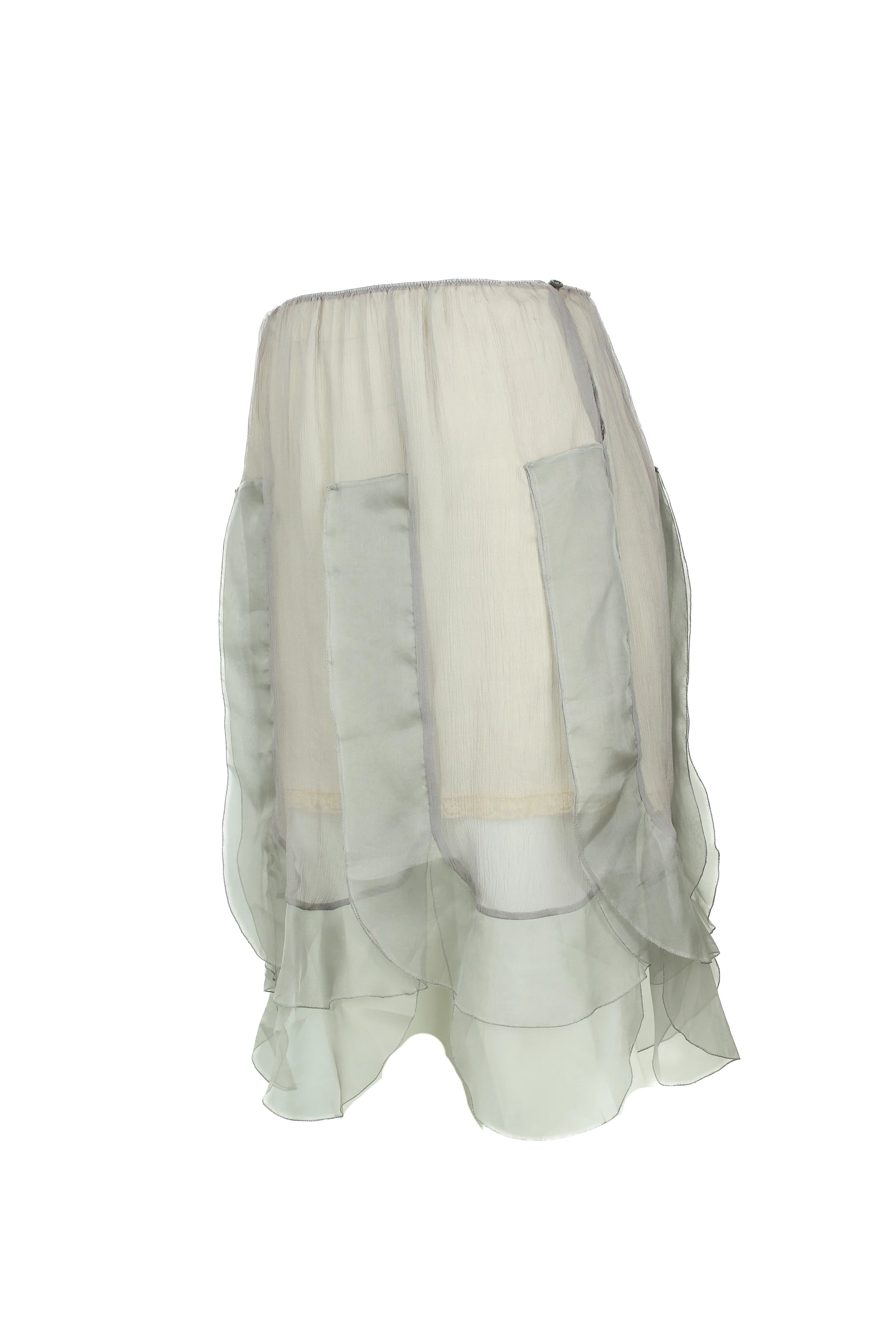 Silk chiffon skirt with lace trimmed underskirt Cruise2018